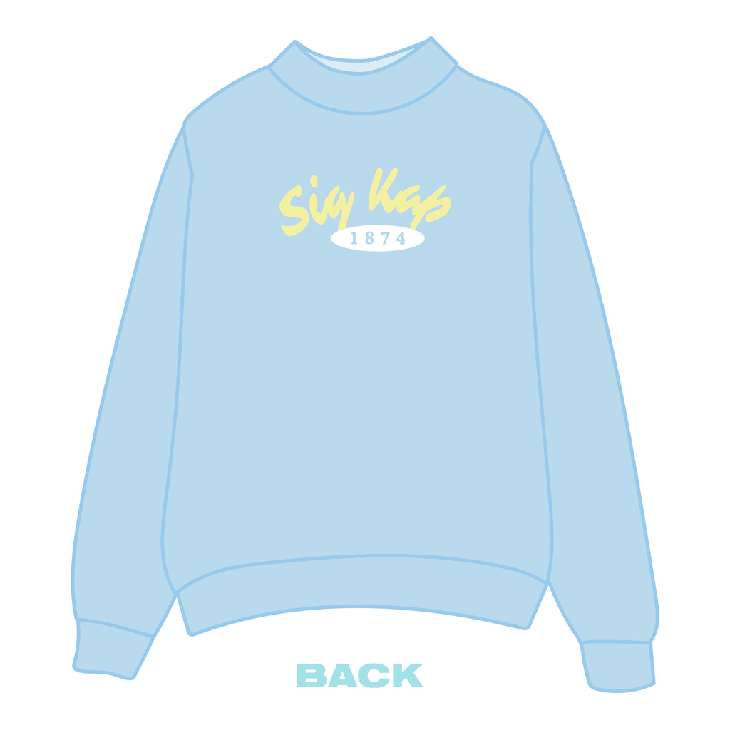 Alpha Xi Delta Mockneck Sweatshirt — Blue