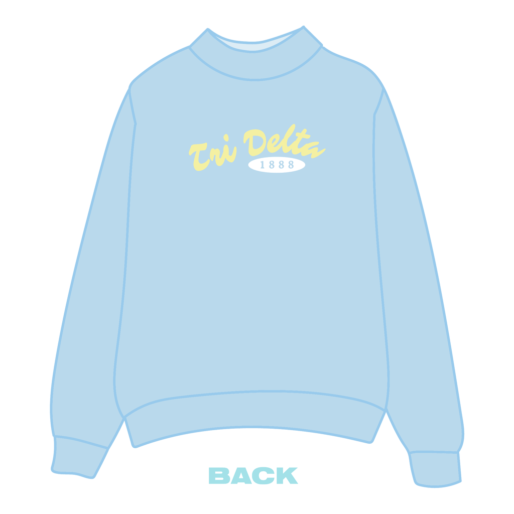 Delta Delta Delta Mockneck Sweatshirt — Blue