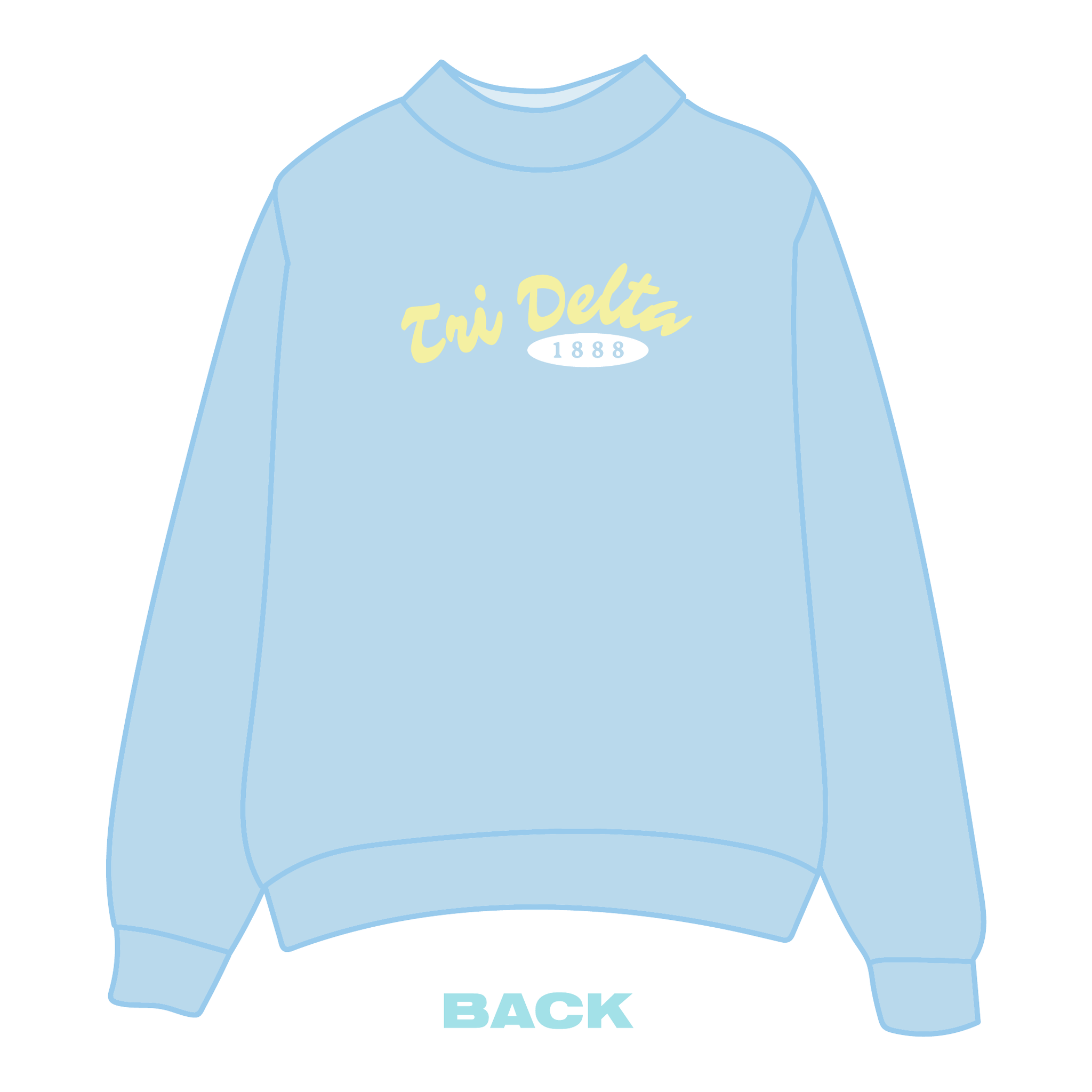 Delta Delta Delta Mockneck Sweatshirt — Blue