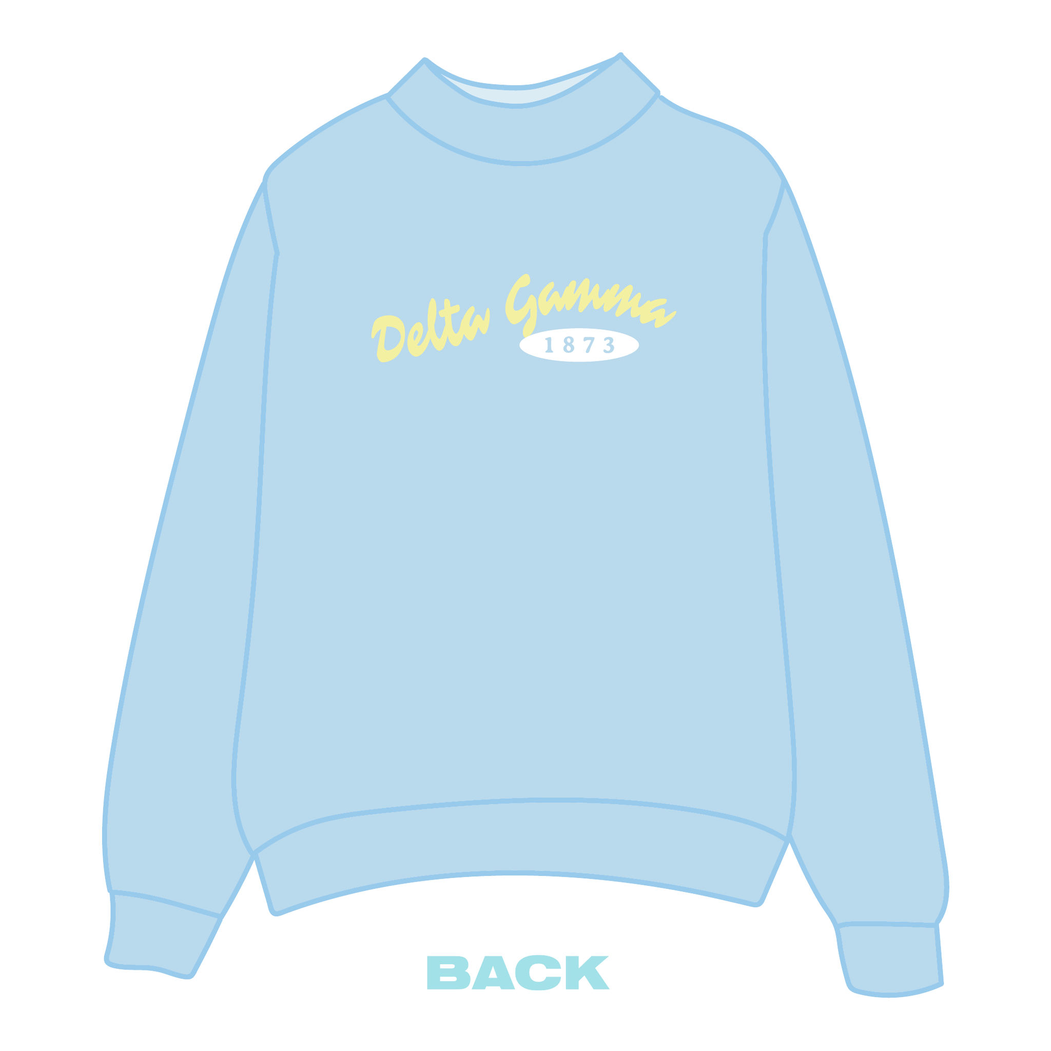Delta Gamma Mockneck Sweatshirt — Blue