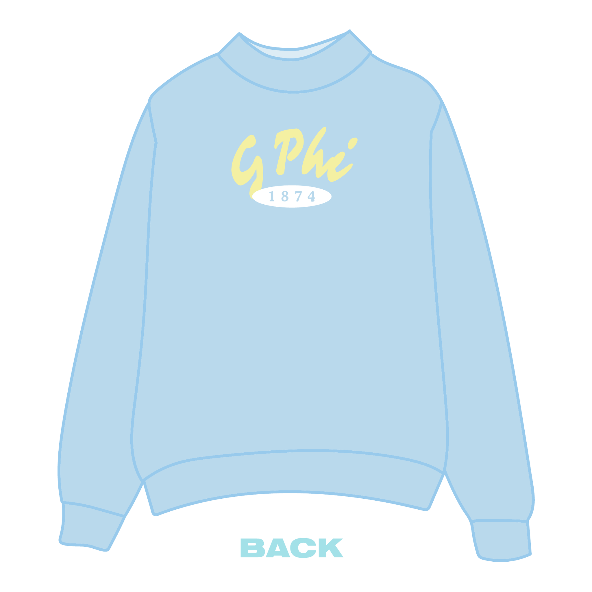 Gamma Phi Beta Mockneck Sweatshirt — Blue