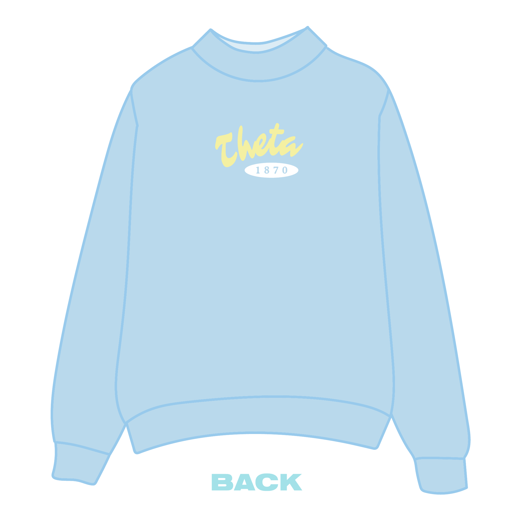 Kappa Alpha Theta Mockneck Sweatshirt — Blue