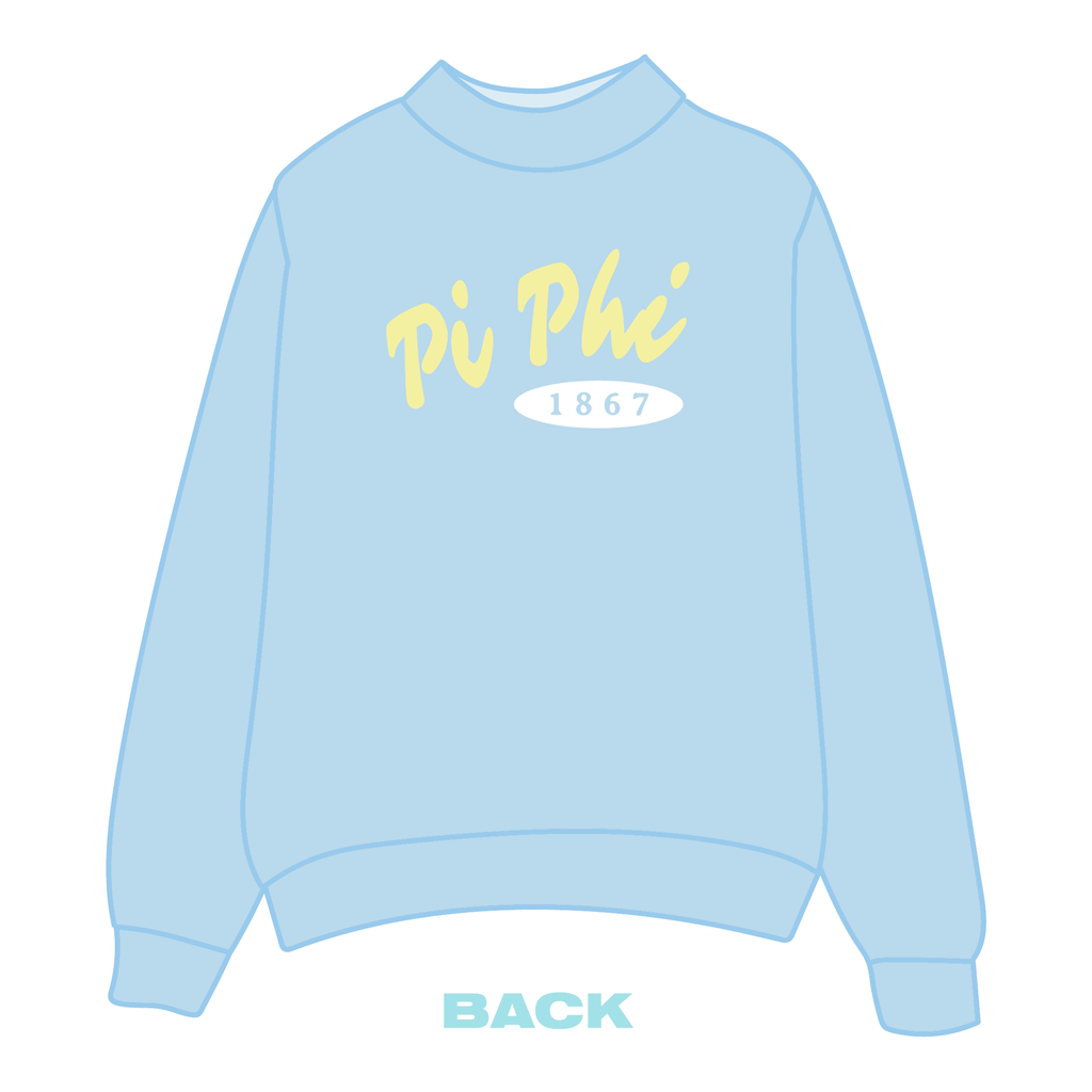 Pi Beta Phi Mockneck Sweatshirt — Blue