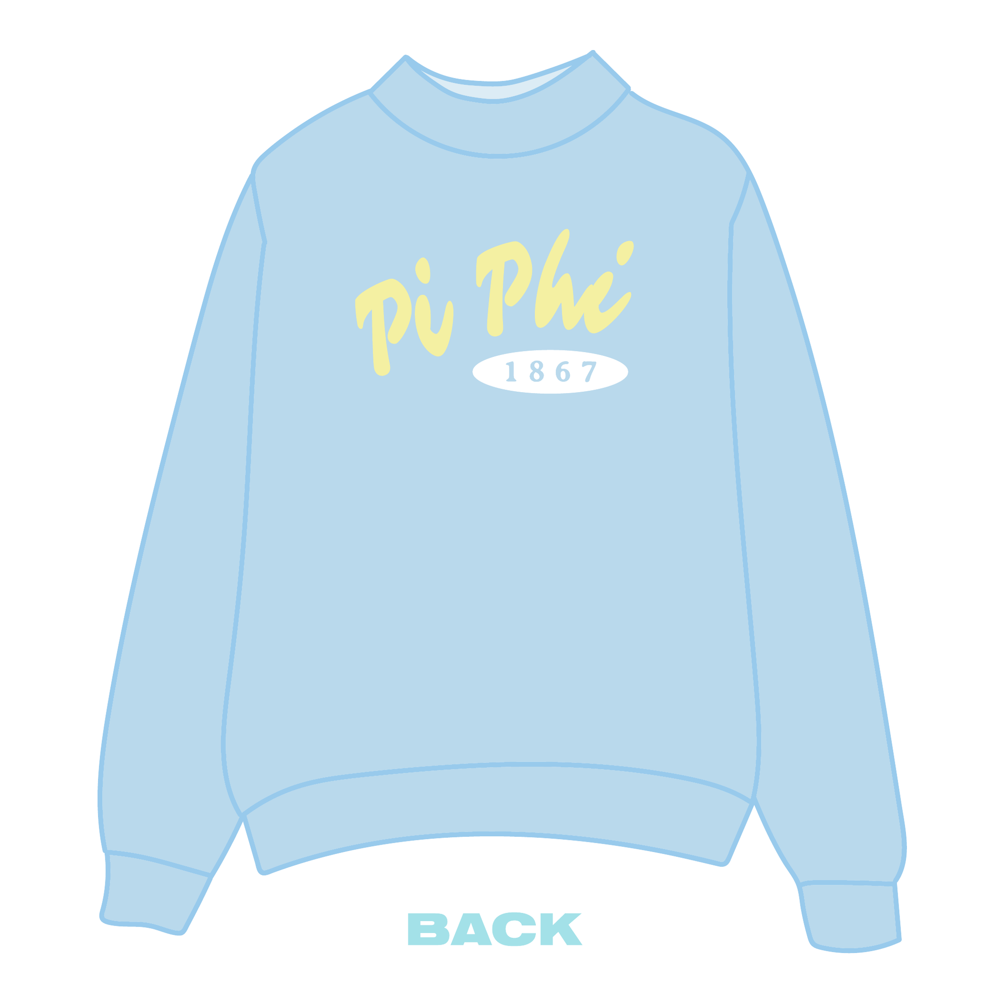 Pi Beta Phi Mockneck Sweatshirt — Blue