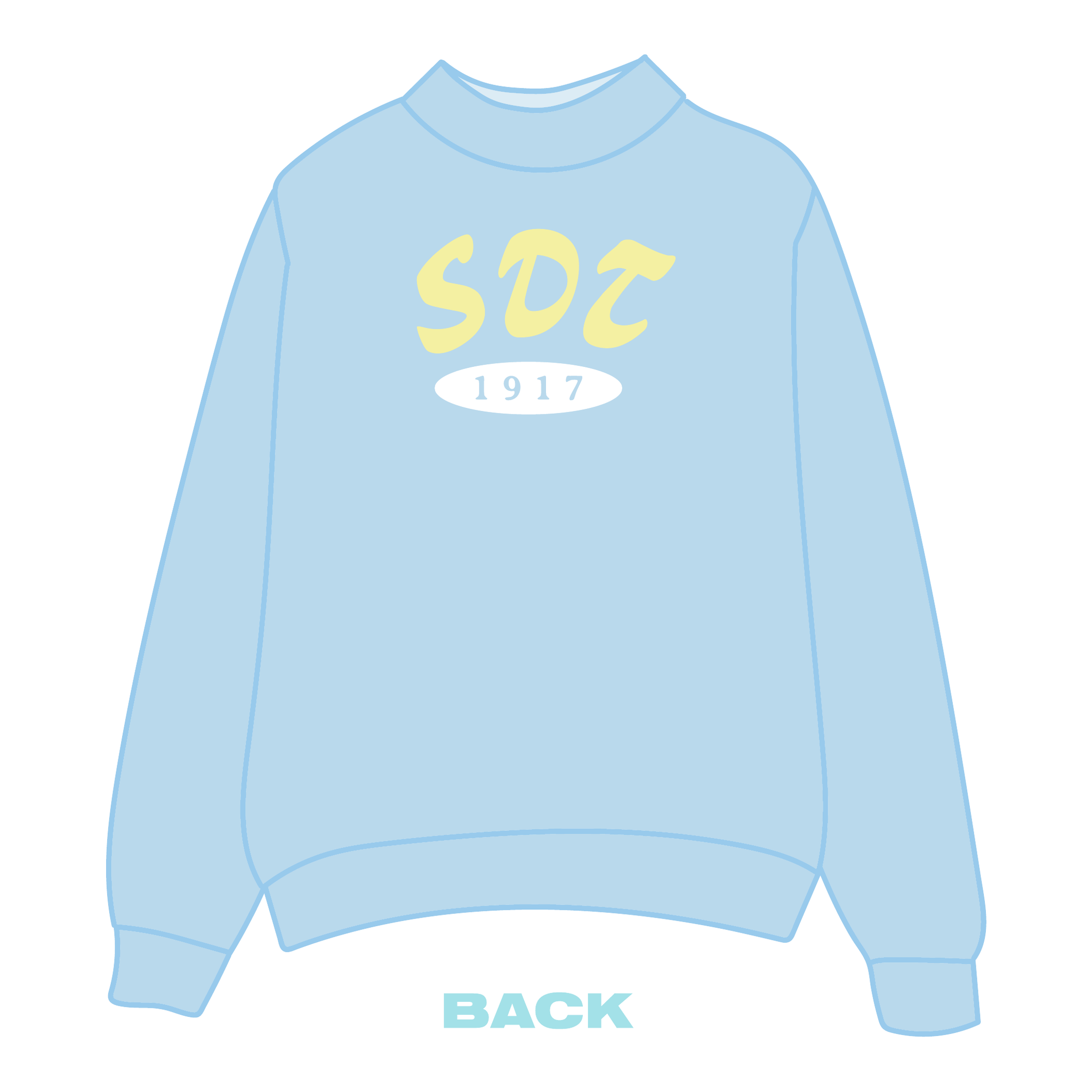 Sigma Delta Tau Mockneck Sweatshirt — Blue