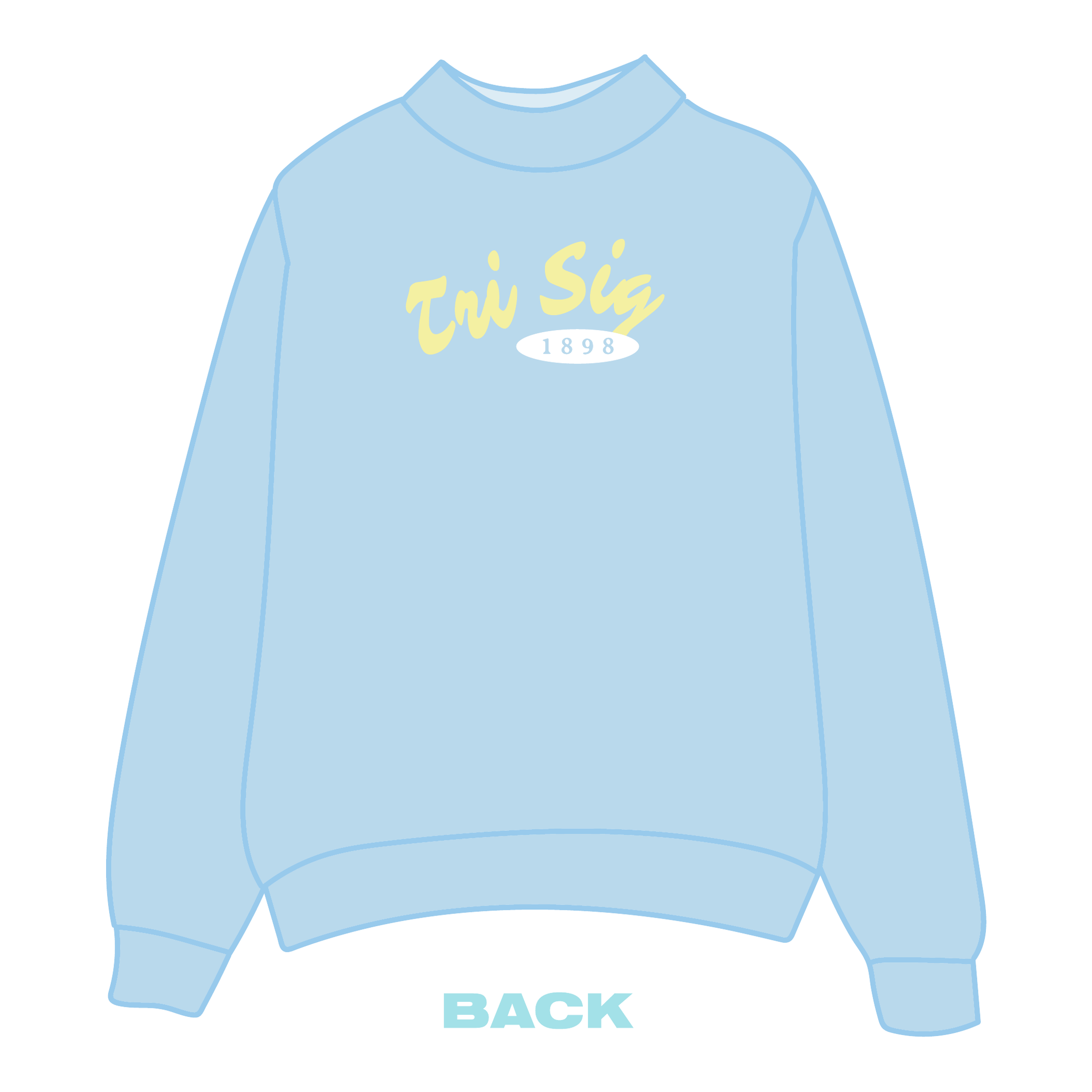 Sigma Sigma Sigma Mockneck Sweatshirt — Blue