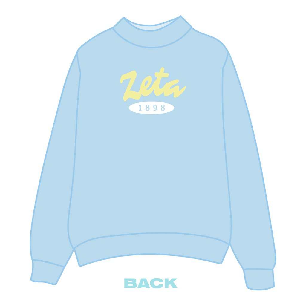 Zeta Tau Alpha Mockneck Sweatshirt — Blue