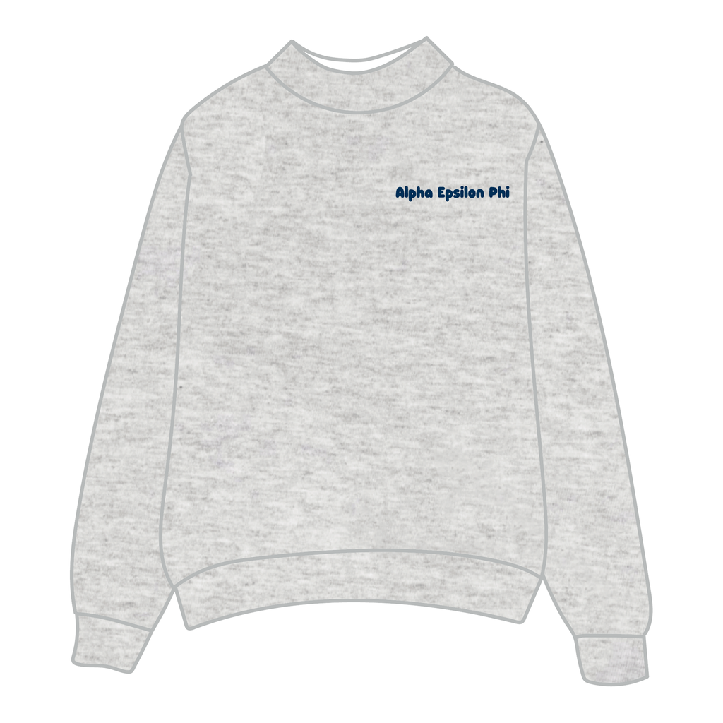 Alpha Epsilon Phi Mockneck Sweatshirt — Heather Gray