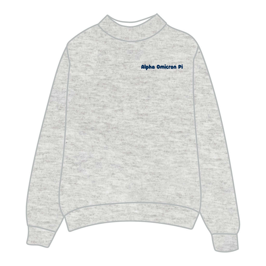 Alpha Omicron Pi Mockneck Sweatshirt — Heather Gray
