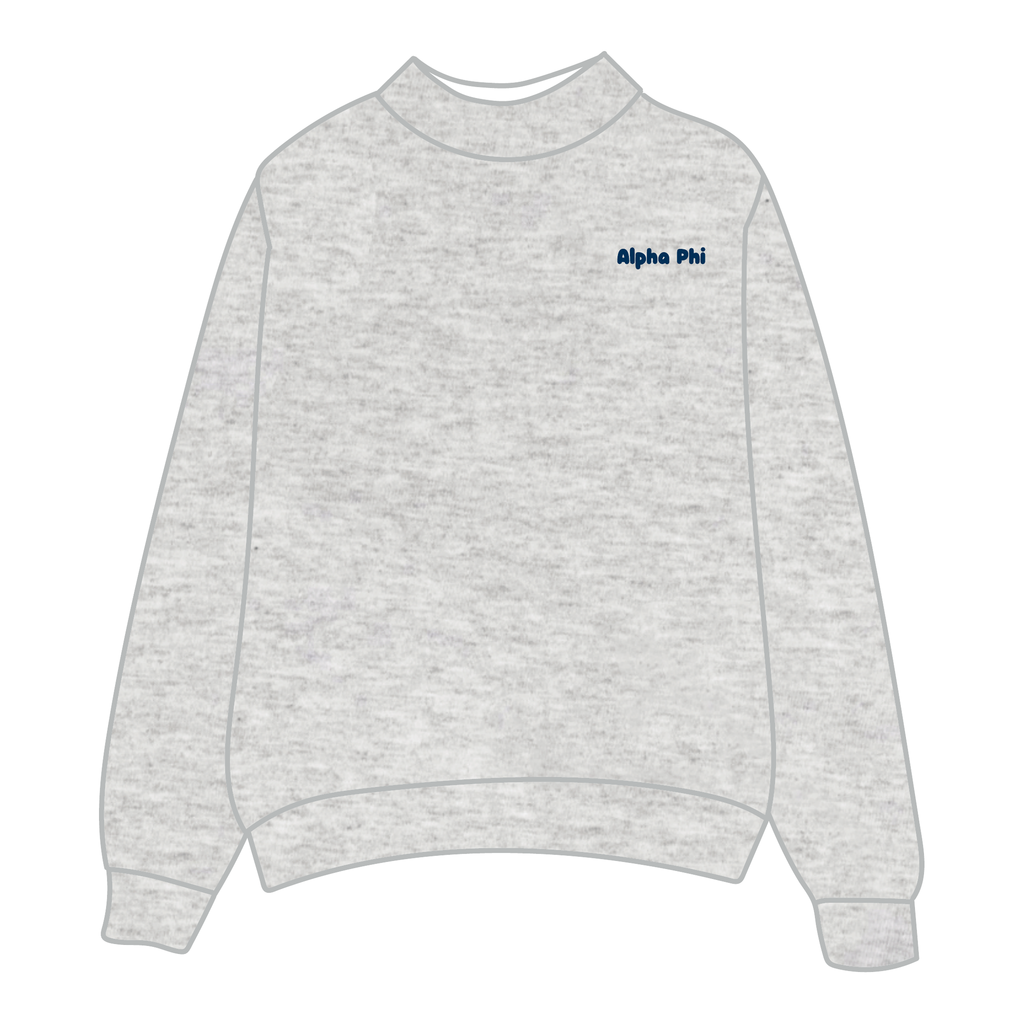Alpha Phi Mockneck Sweatshirt — Heather Gray