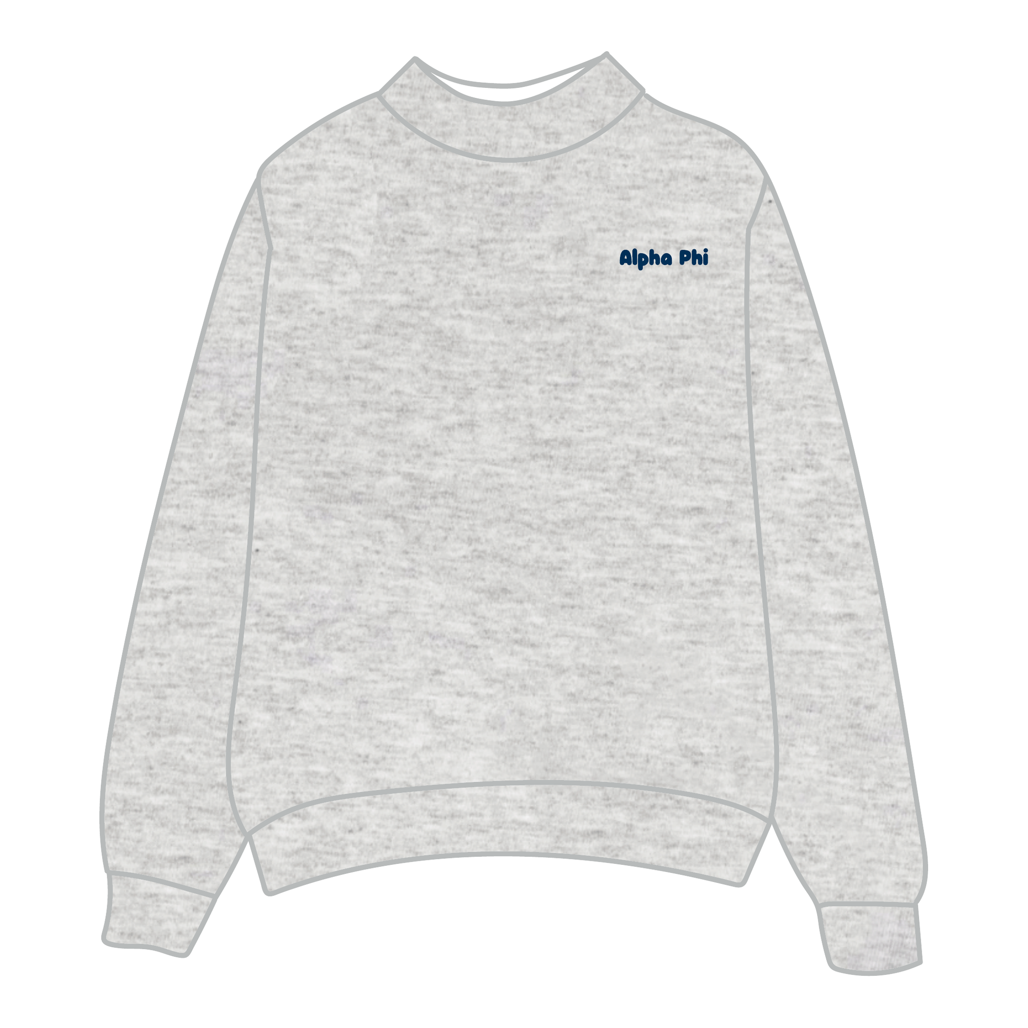 Alpha Phi Mockneck Sweatshirt — Heather Gray