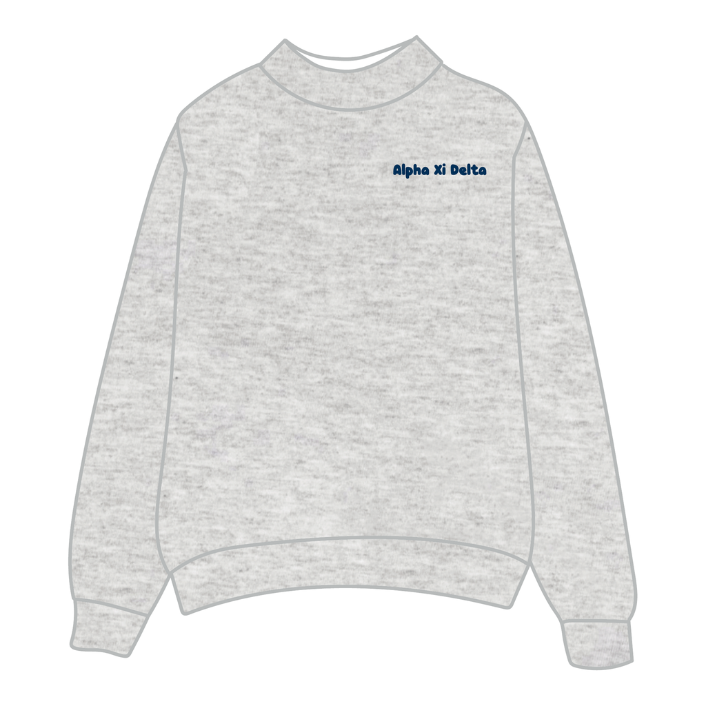 Alpha Xi Delta Mockneck Sweatshirt — Heather Gray