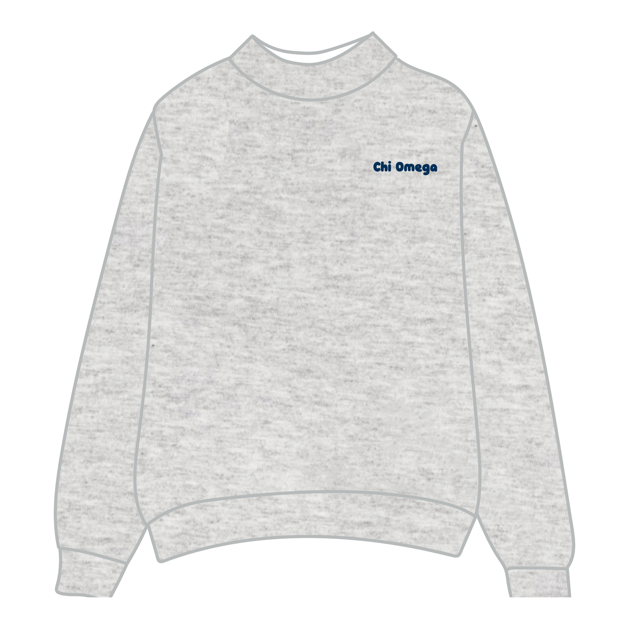 Chi Omega Mockneck Sweatshirt — Heather Gray