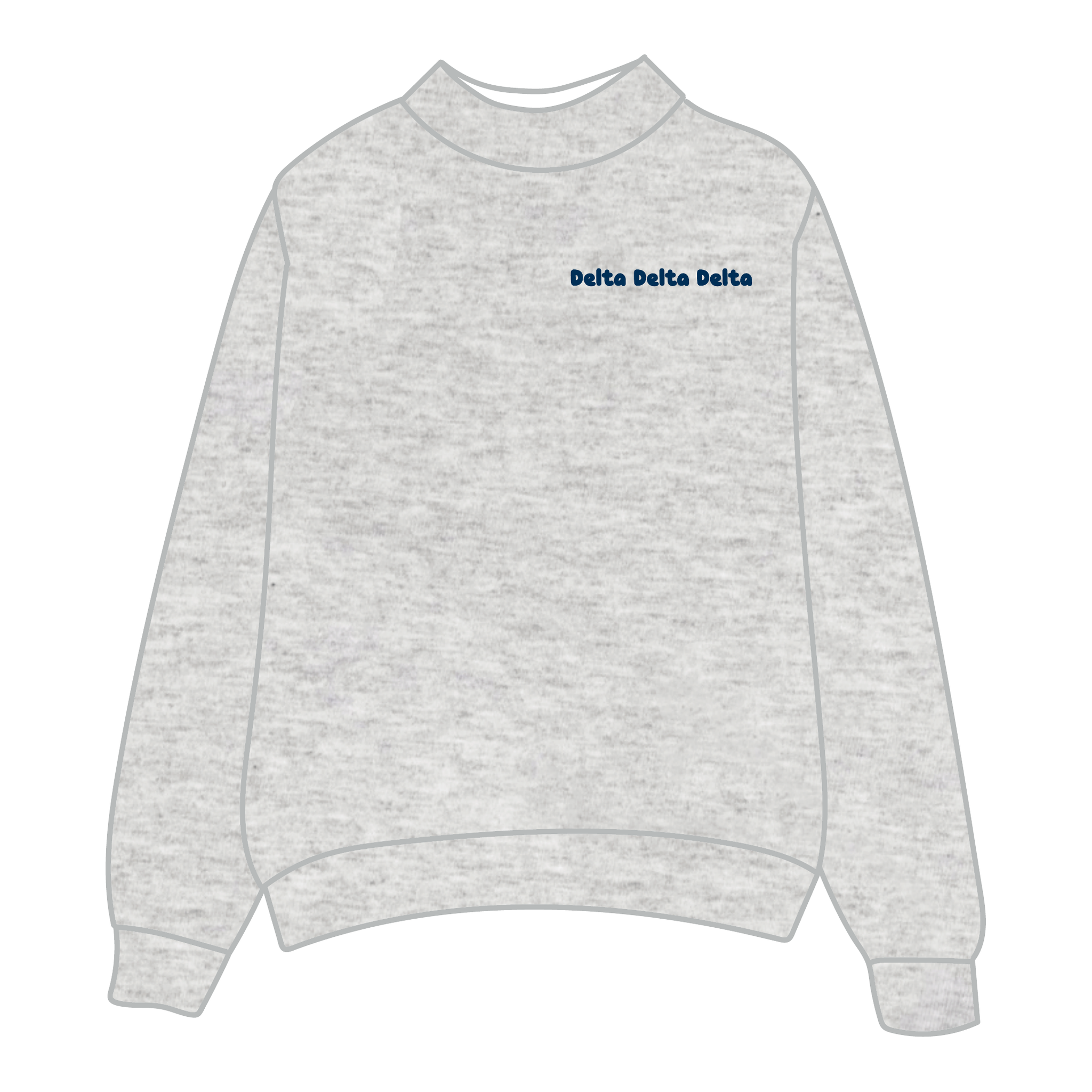 Delta Delta Delta Mockneck Sweatshirt — Heather Gray