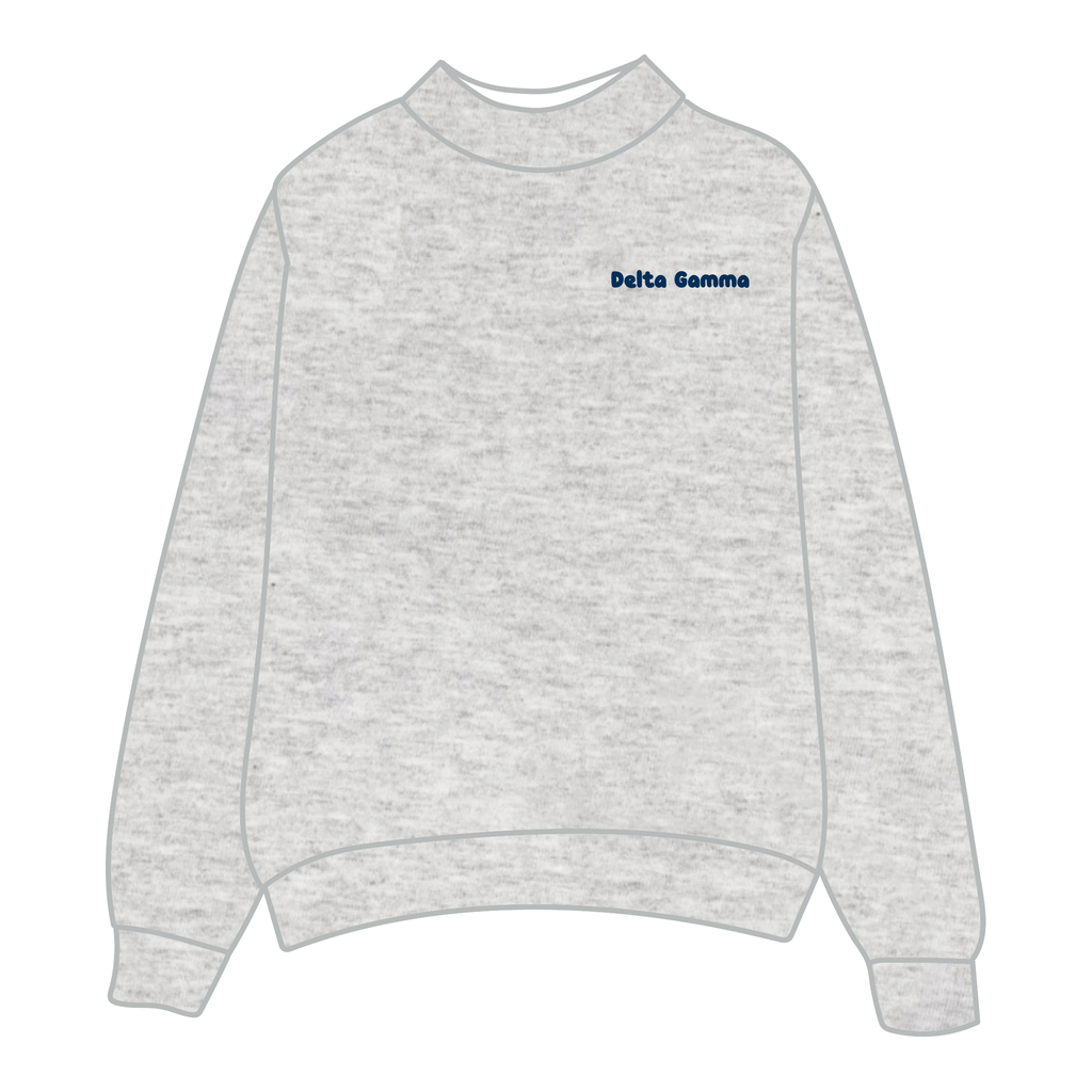 Delta Gamma Mockneck Sweatshirt — Heather Gray