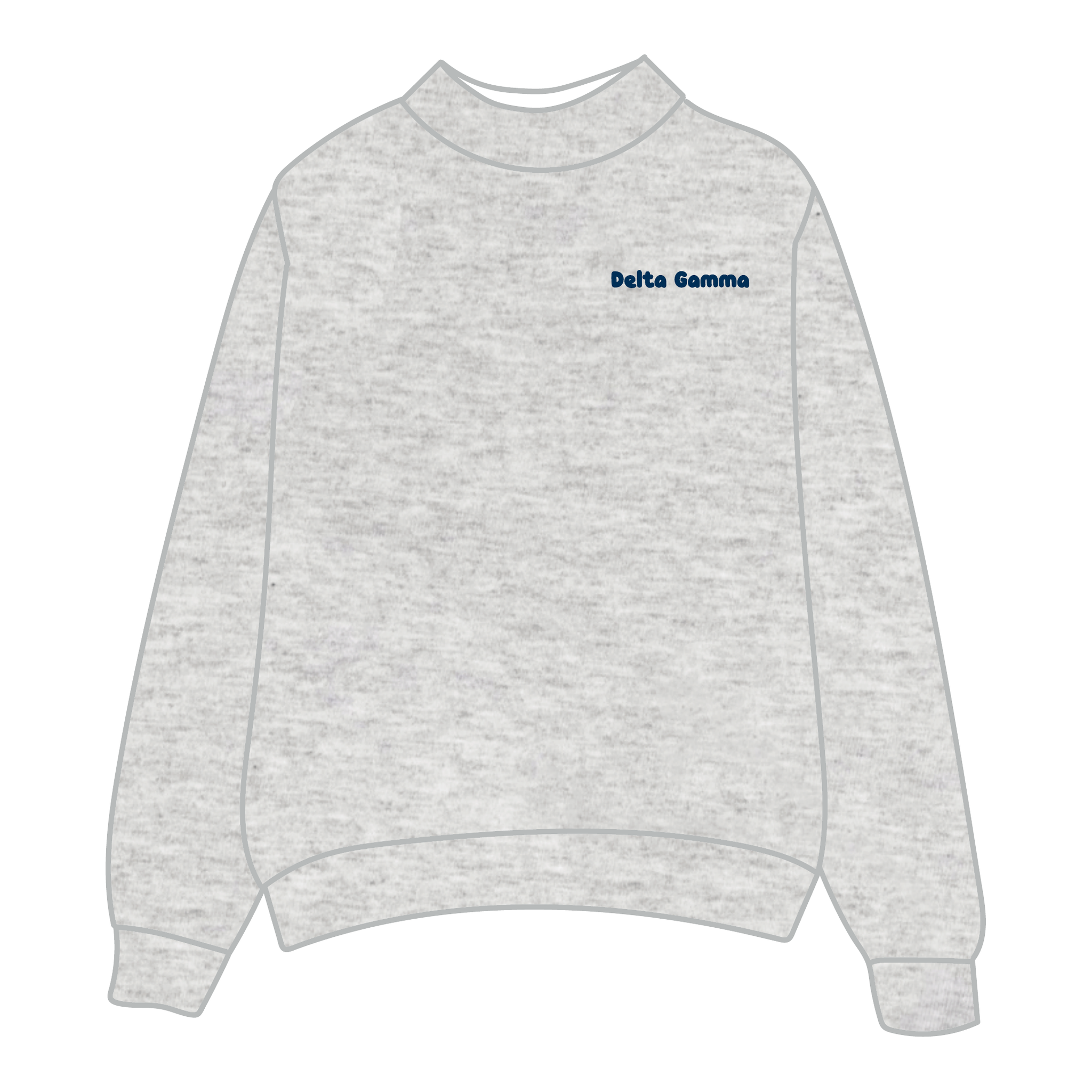 Delta Gamma Mockneck Sweatshirt — Heather Gray