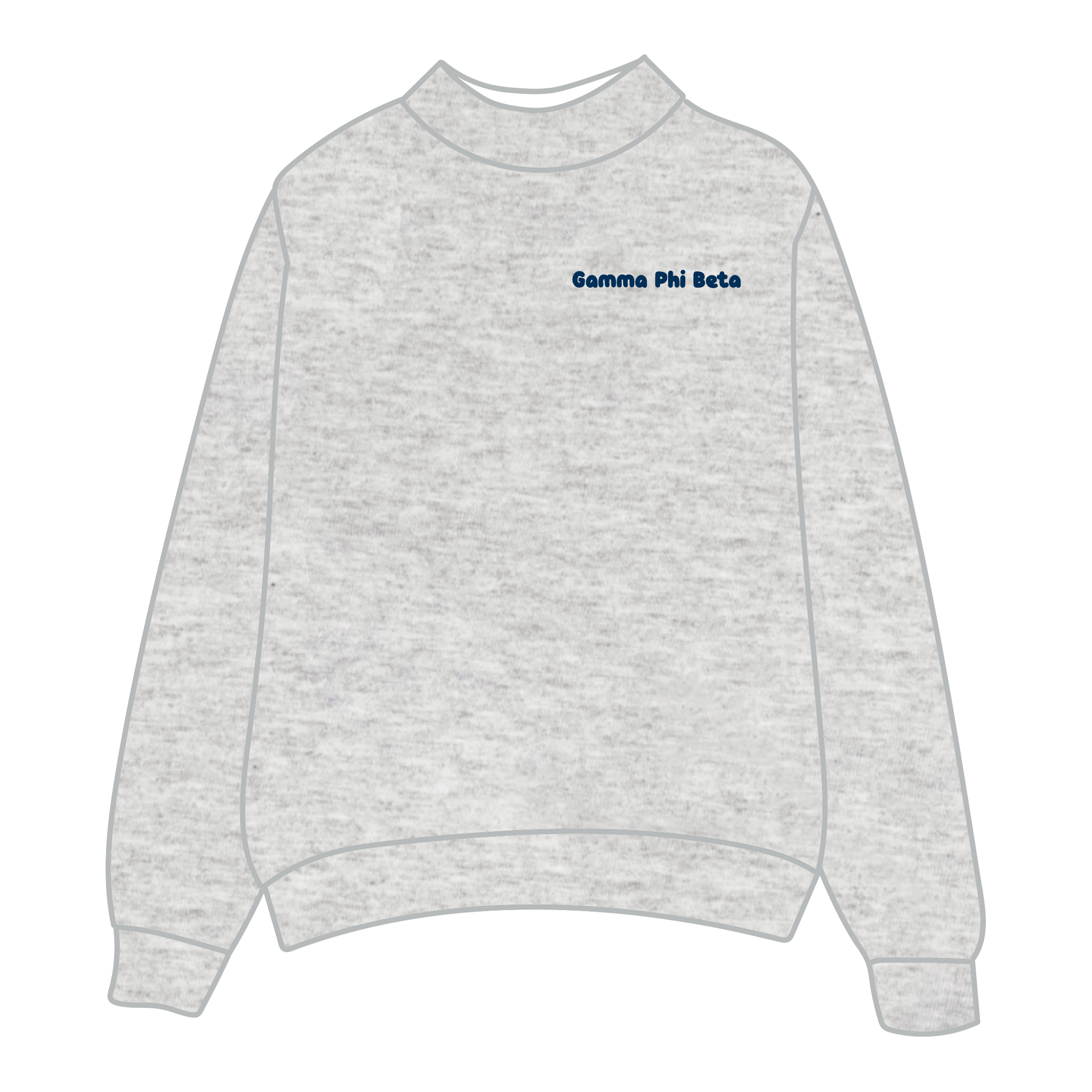 Gamma Phi Beta Mockneck Sweatshirt — Heather Gray
