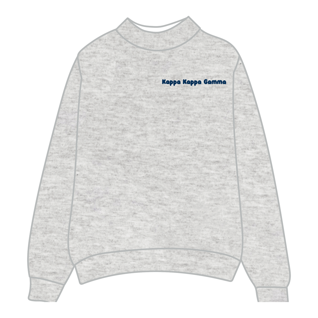 Kappa Kappa Gamma Mockneck Sweatshirt — Heather Gray