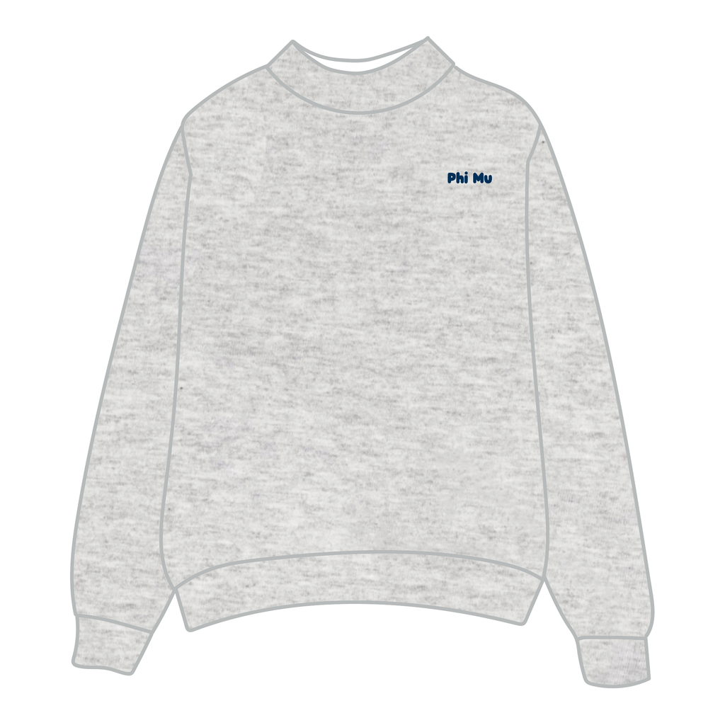 Phi Mu Mockneck Sweatshirt — Heather Gray