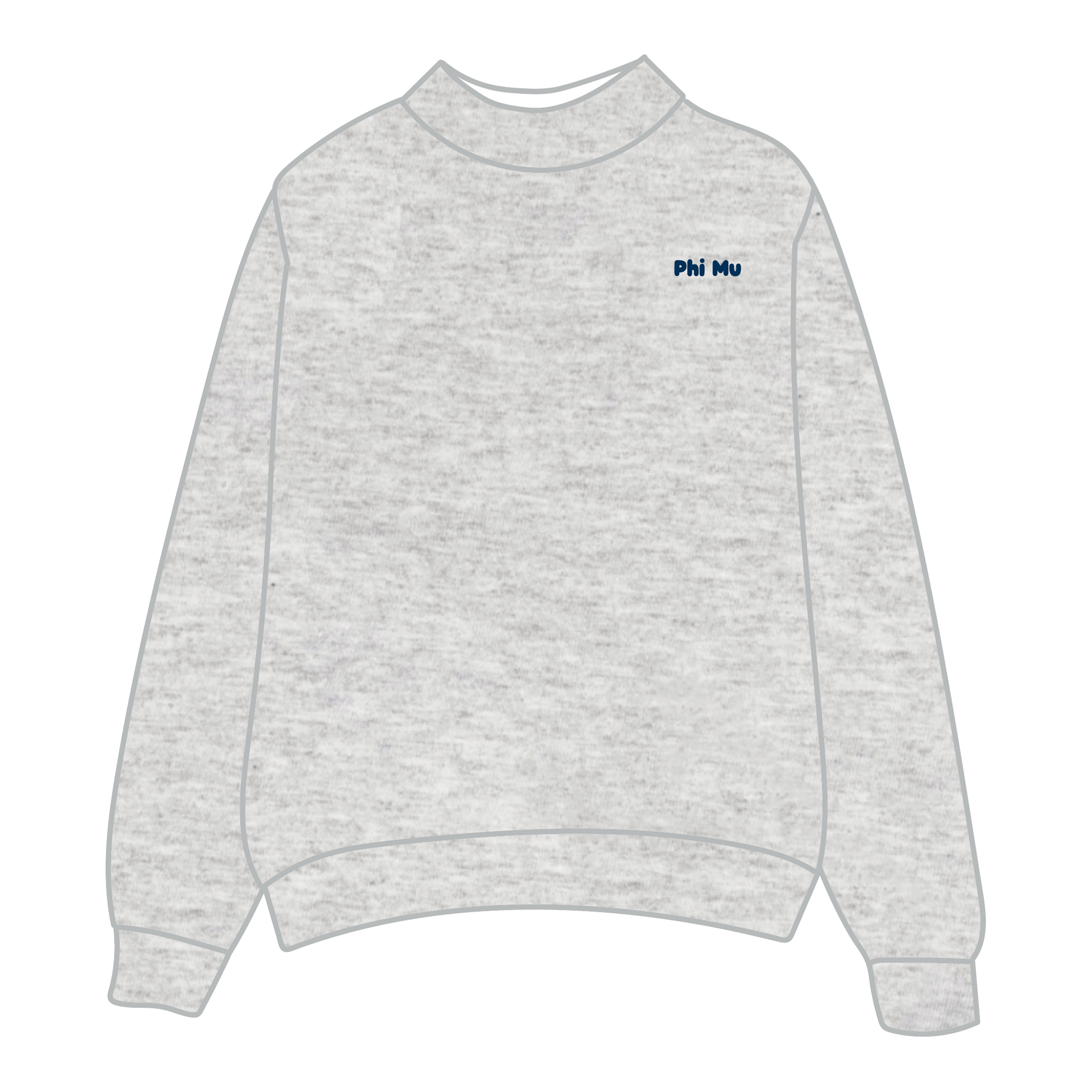 Phi Mu Mockneck Sweatshirt — Heather Gray