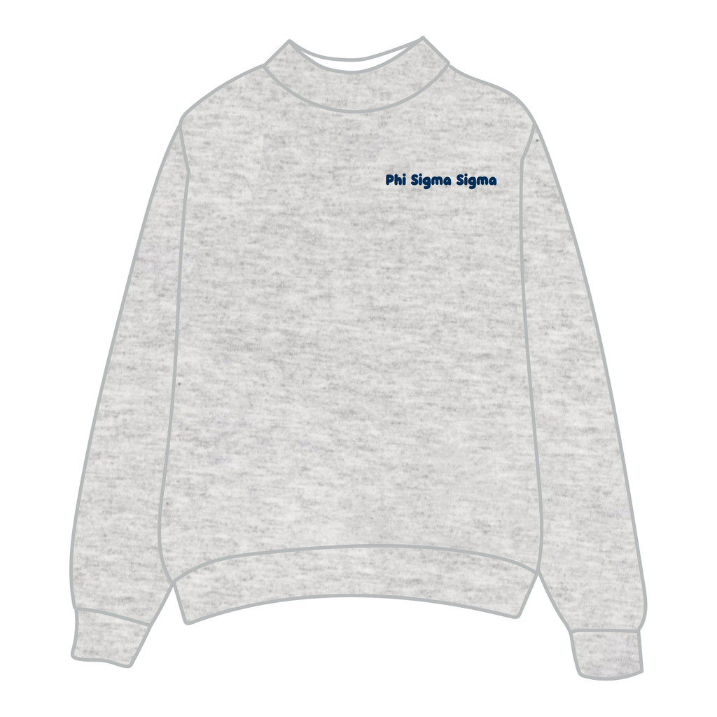Phi Sigma Sigma Mockneck Sweatshirt — Heather Gray