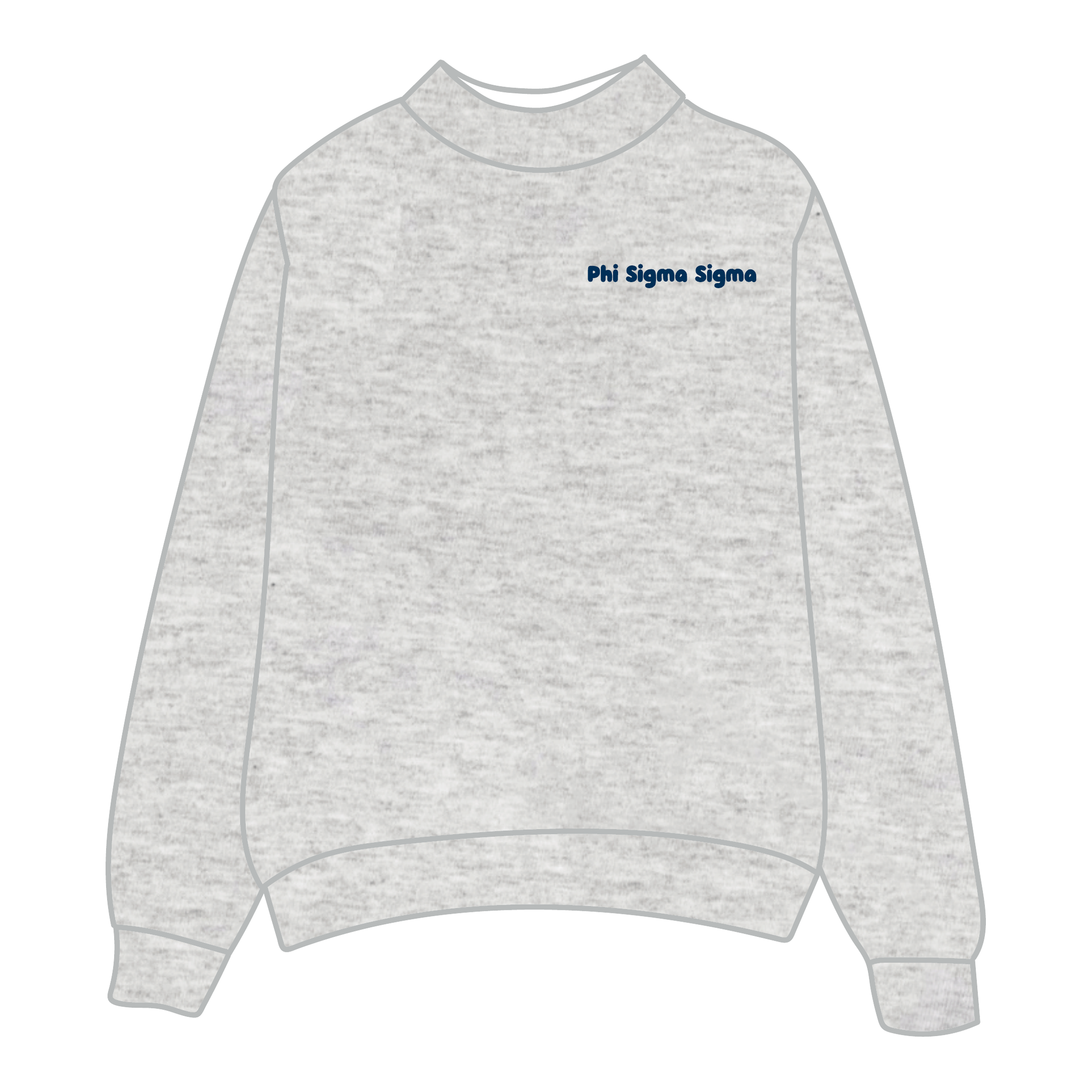 Phi Sigma Sigma Mockneck Sweatshirt — Heather Gray