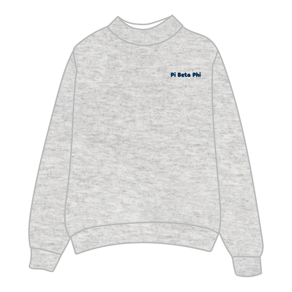 Pi Beta Phi Mockneck Sweatshirt — Heather Gray