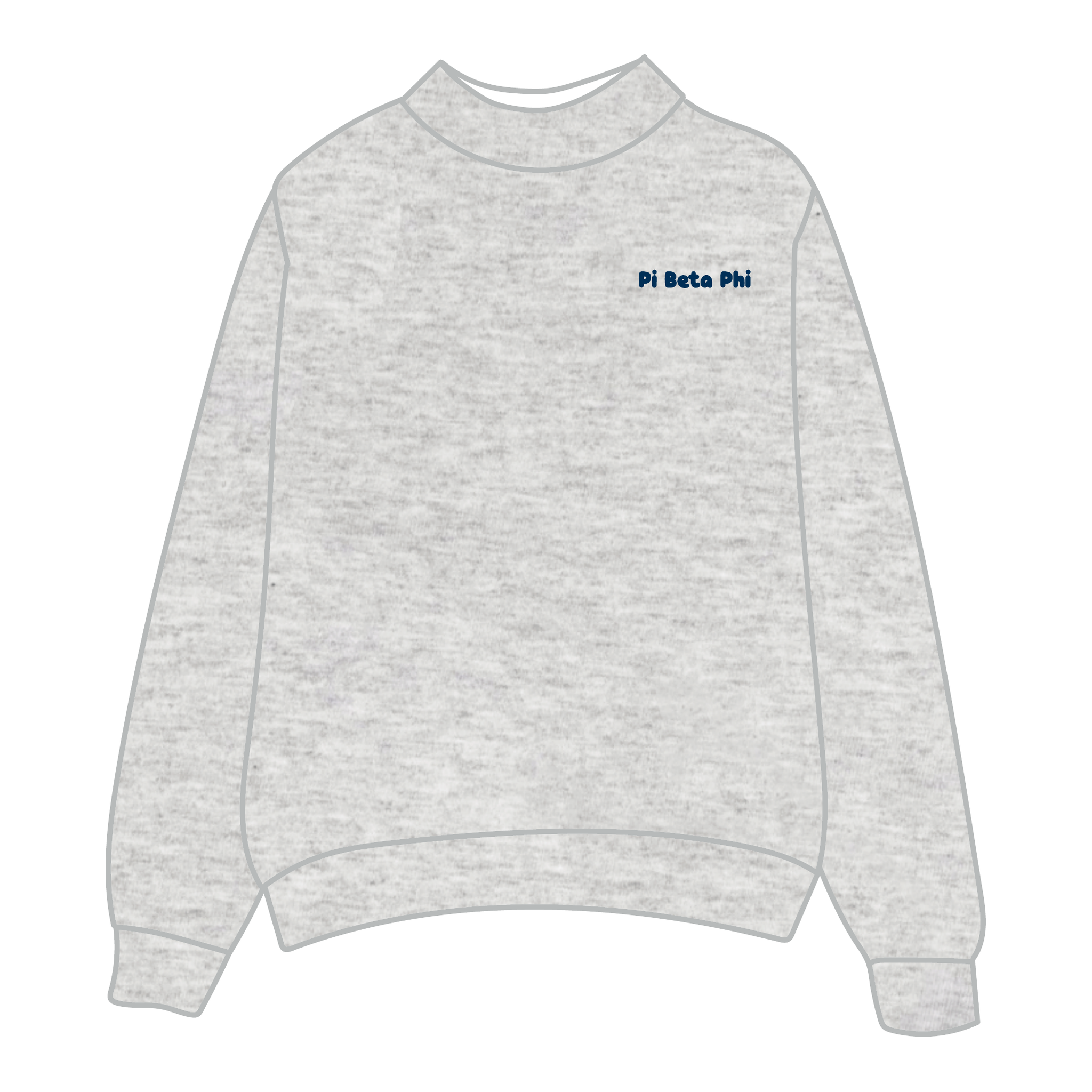 Pi Beta Phi Mockneck Sweatshirt — Heather Gray