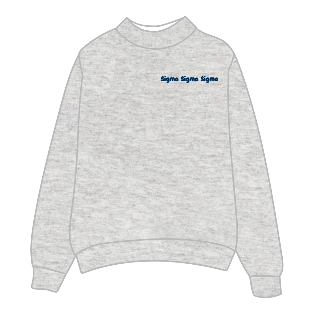 Sigma Sigma Sigma Mockneck Sweatshirt — Heather Gray