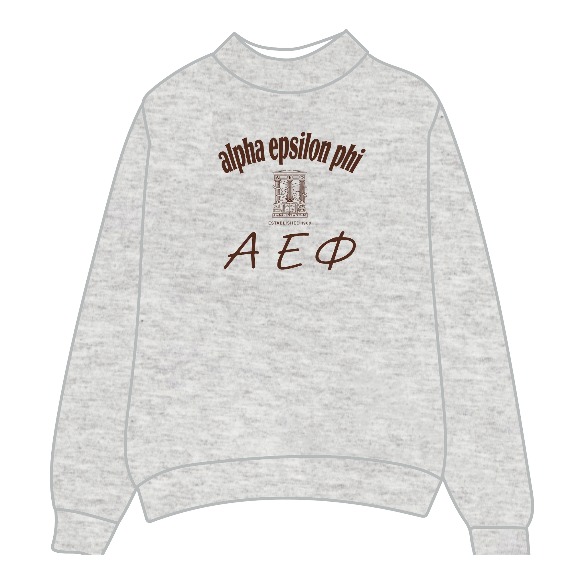 Alpha Epsilon Phi Mockneck Sweatshirt — Heather Gray