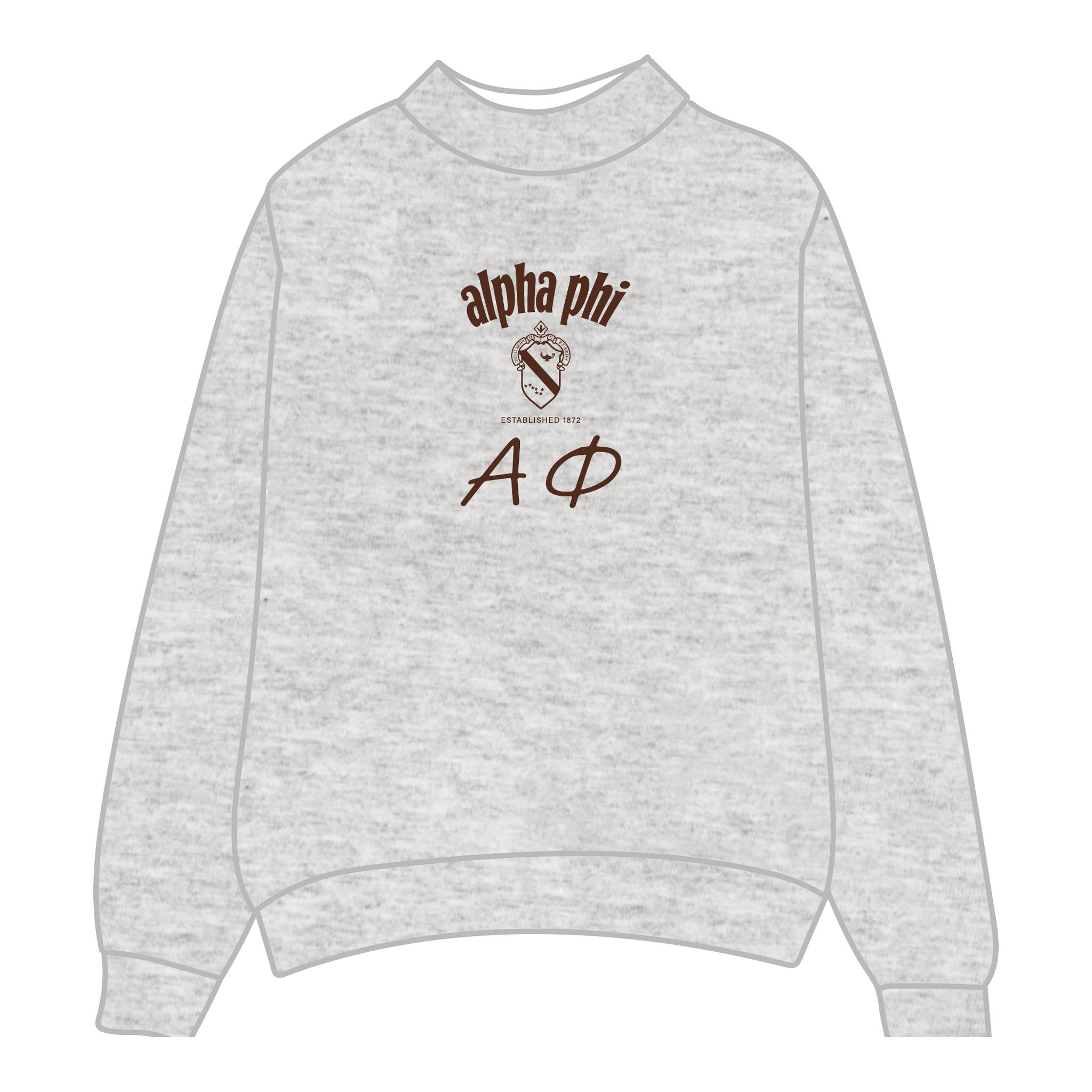 Alpha Phi Mockneck Sweatshirt — Heather Gray
