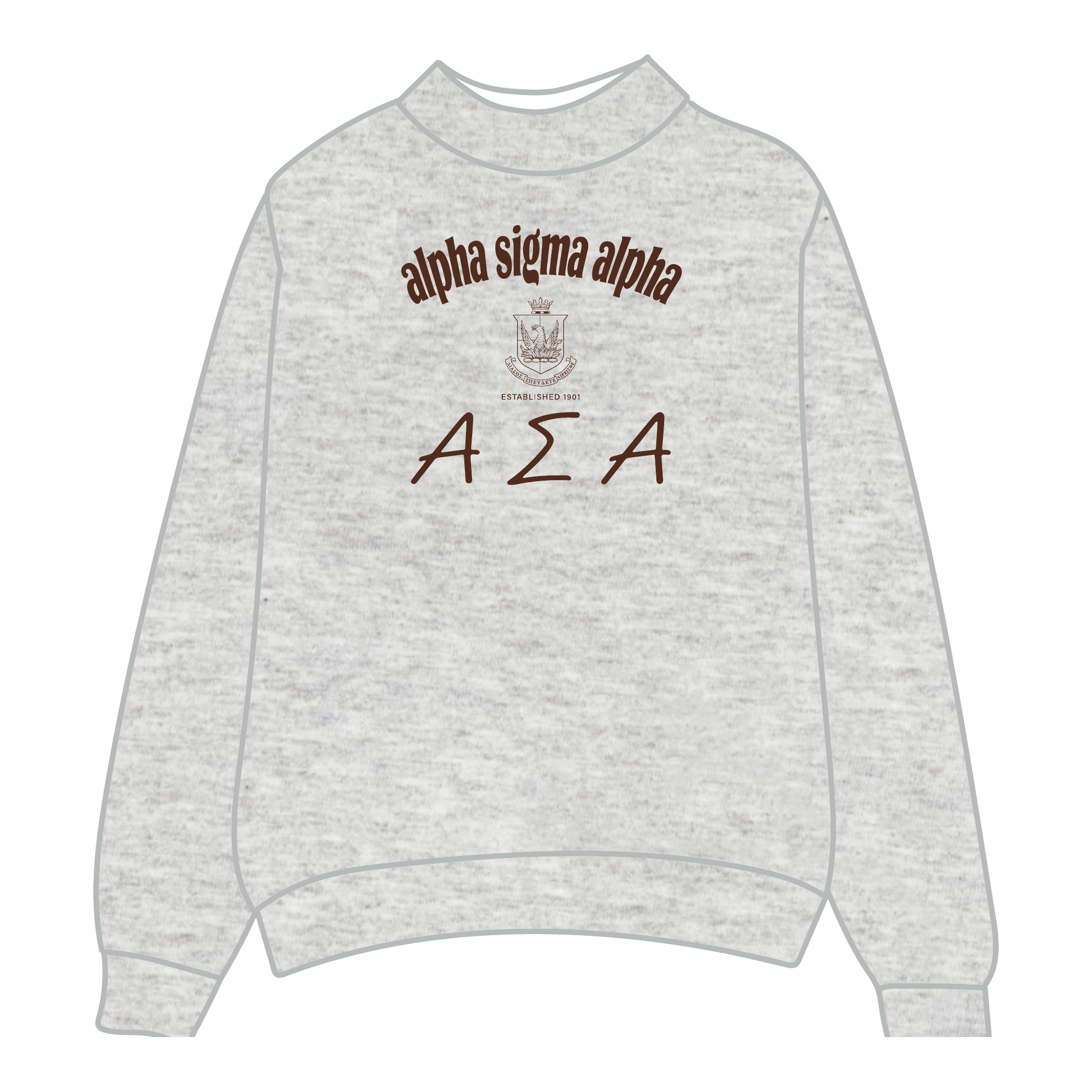 Alpha Sigma Alpha Mockneck Sweatshirt — Heather Gray