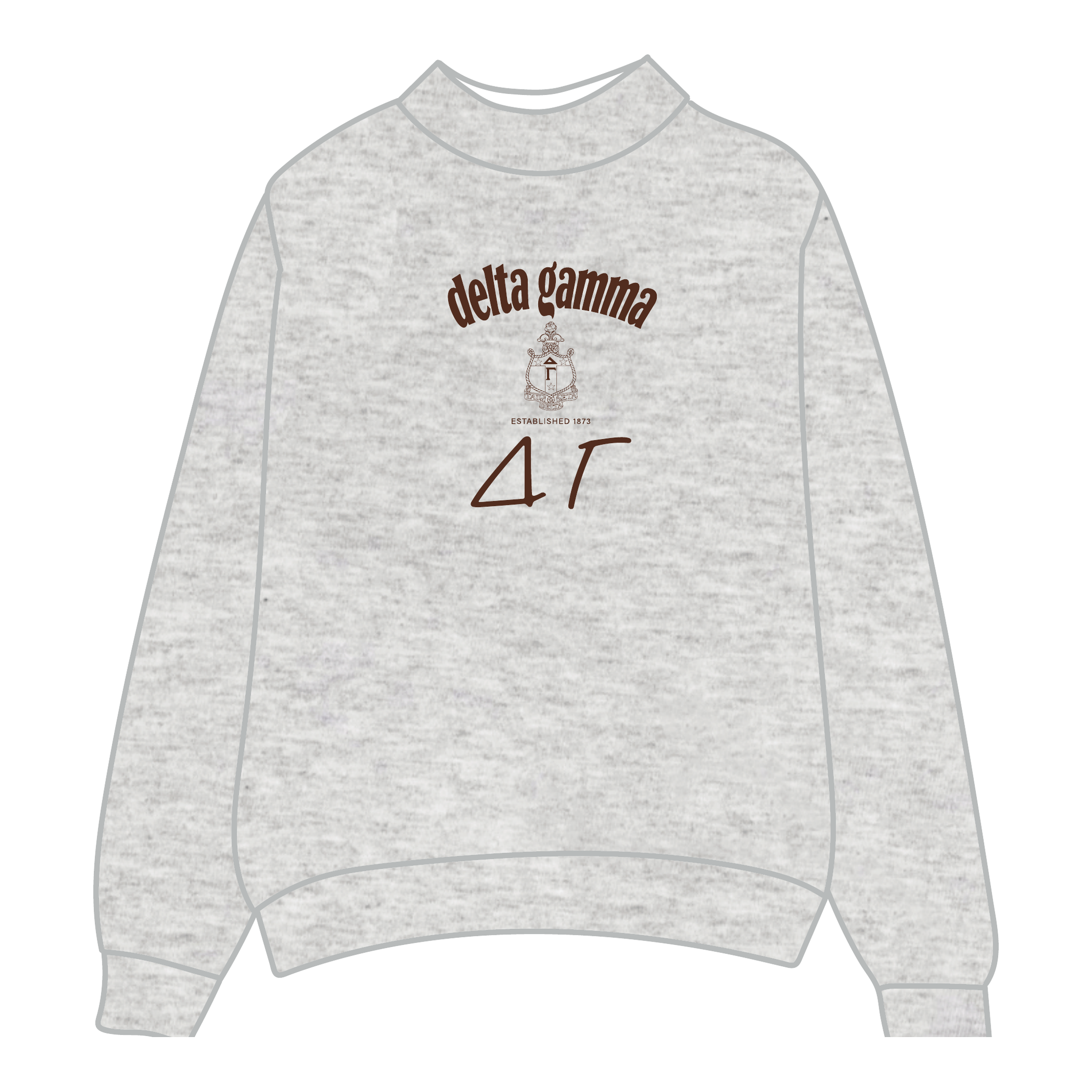 Delta Gamma Mockneck Sweatshirt — Heather Gray