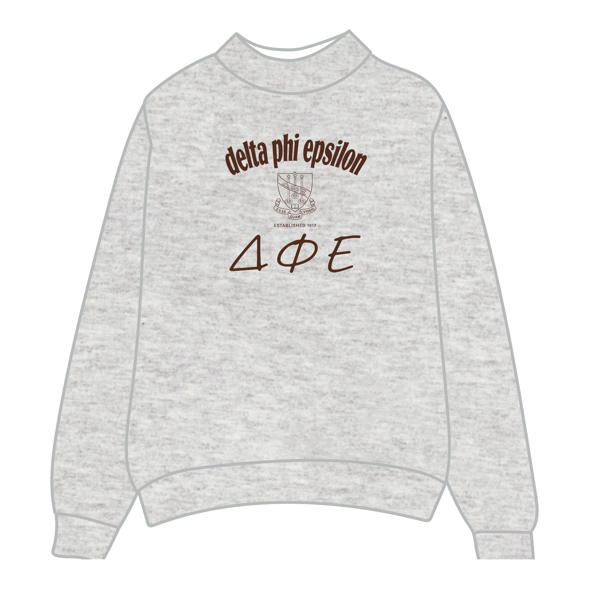 Delta Phi Epsilon Mockneck Sweatshirt — Heather Gray
