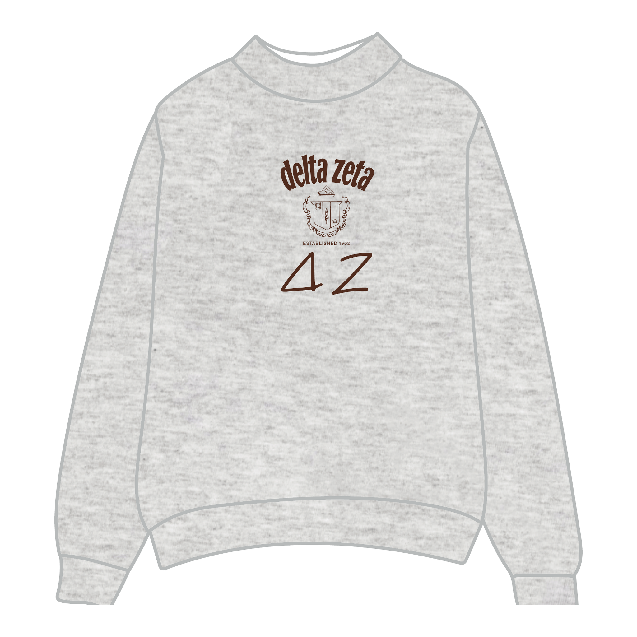 Delta Zeta Mockneck Sweatshirt — Heather Gray