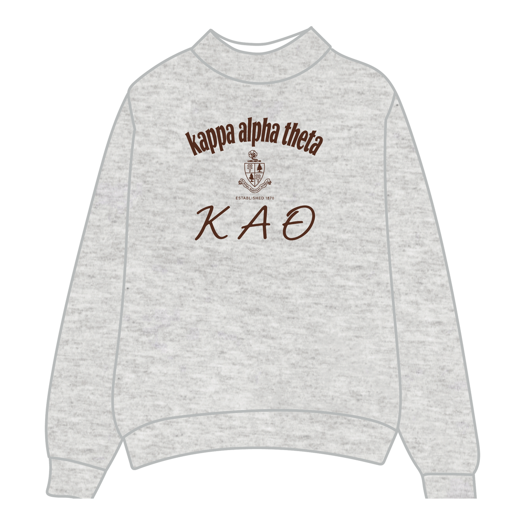 Kappa Alpha Theta Mockneck Sweatshirt — Heather Gray