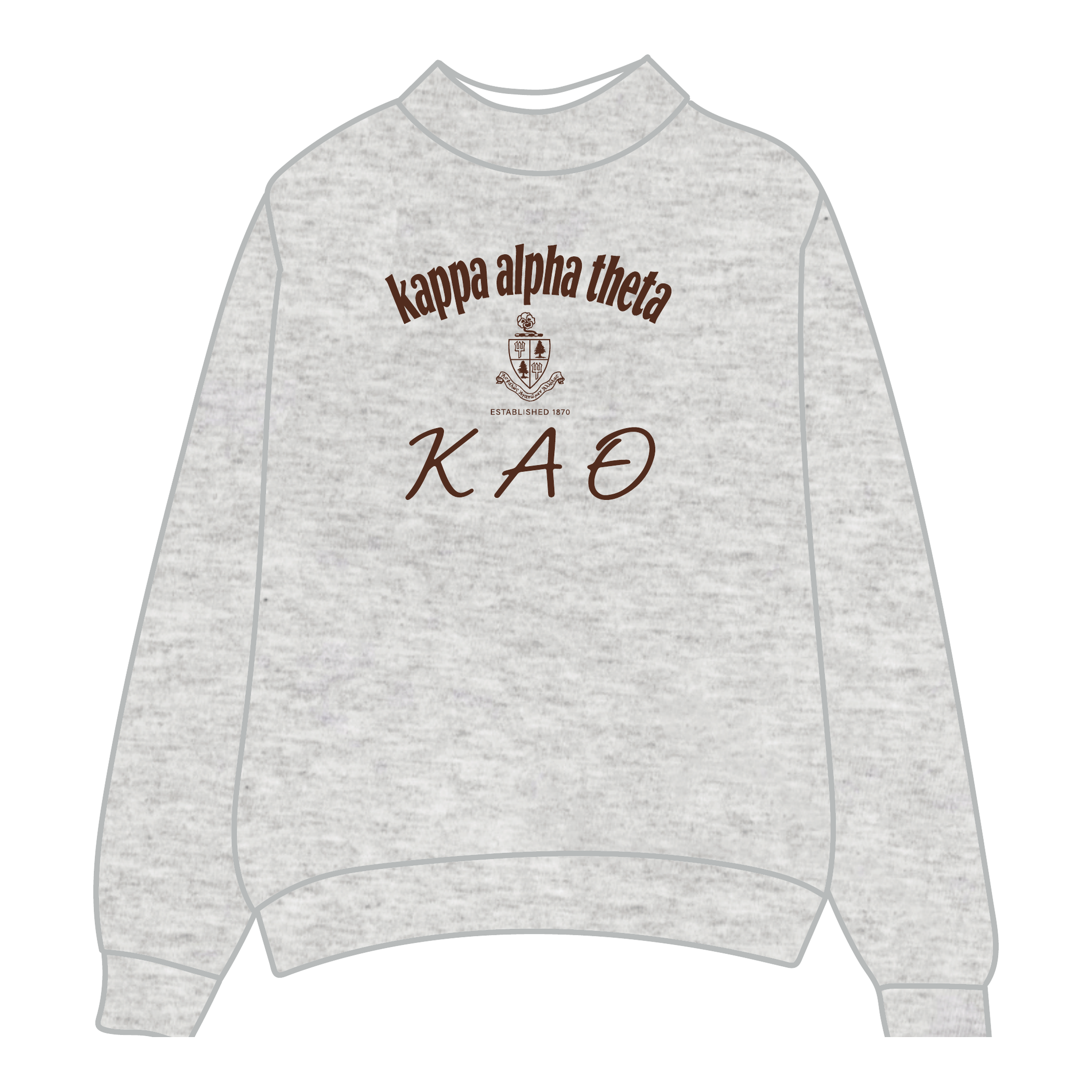 Kappa Alpha Theta Mockneck Sweatshirt — Heather Gray