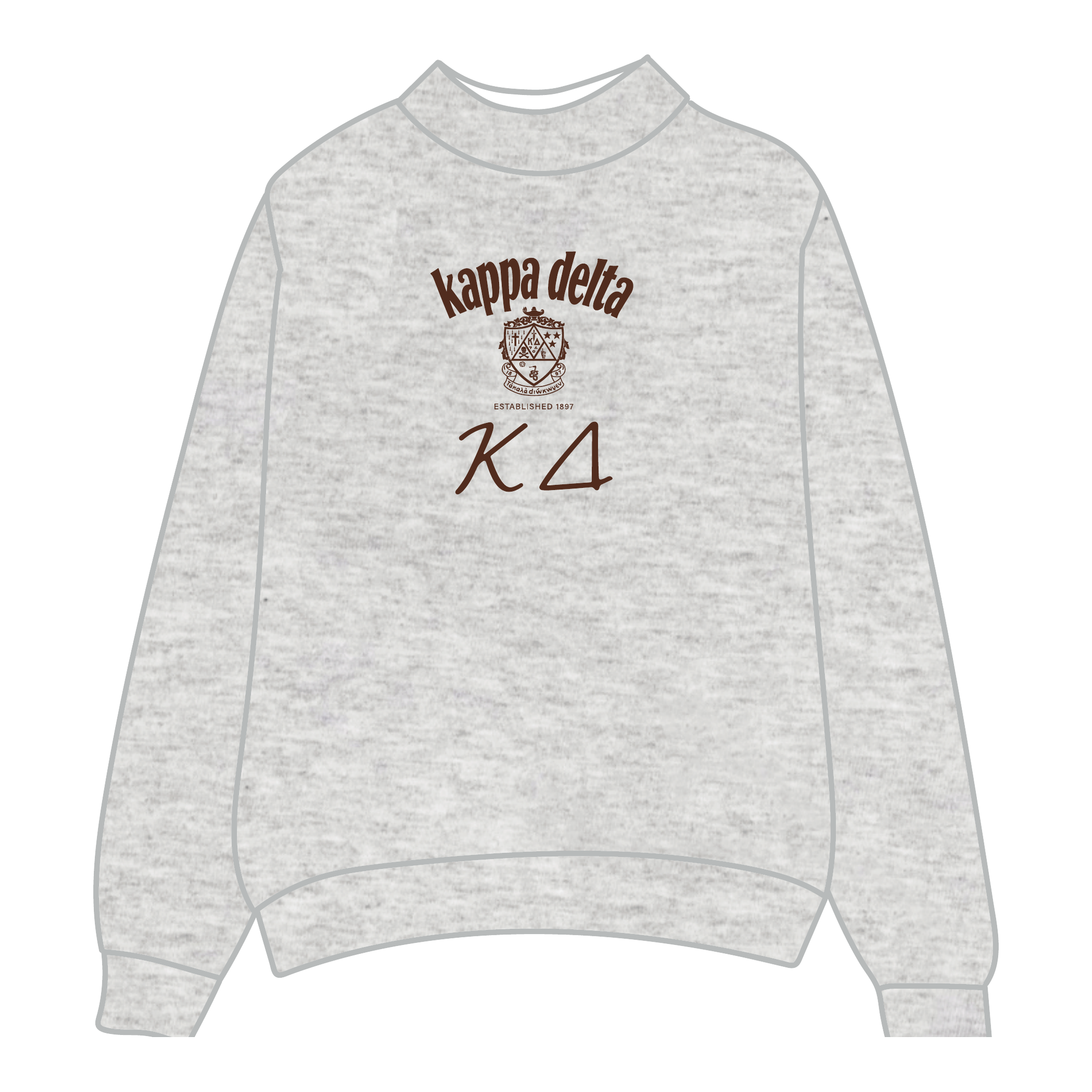 Kappa Delta Mockneck Sweatshirt — Heather Gray