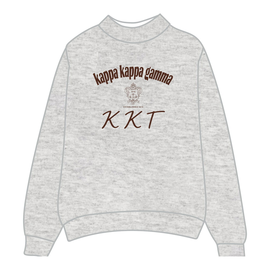 Kappa Kappa Gamma Mockneck Sweatshirt — Heather Gray