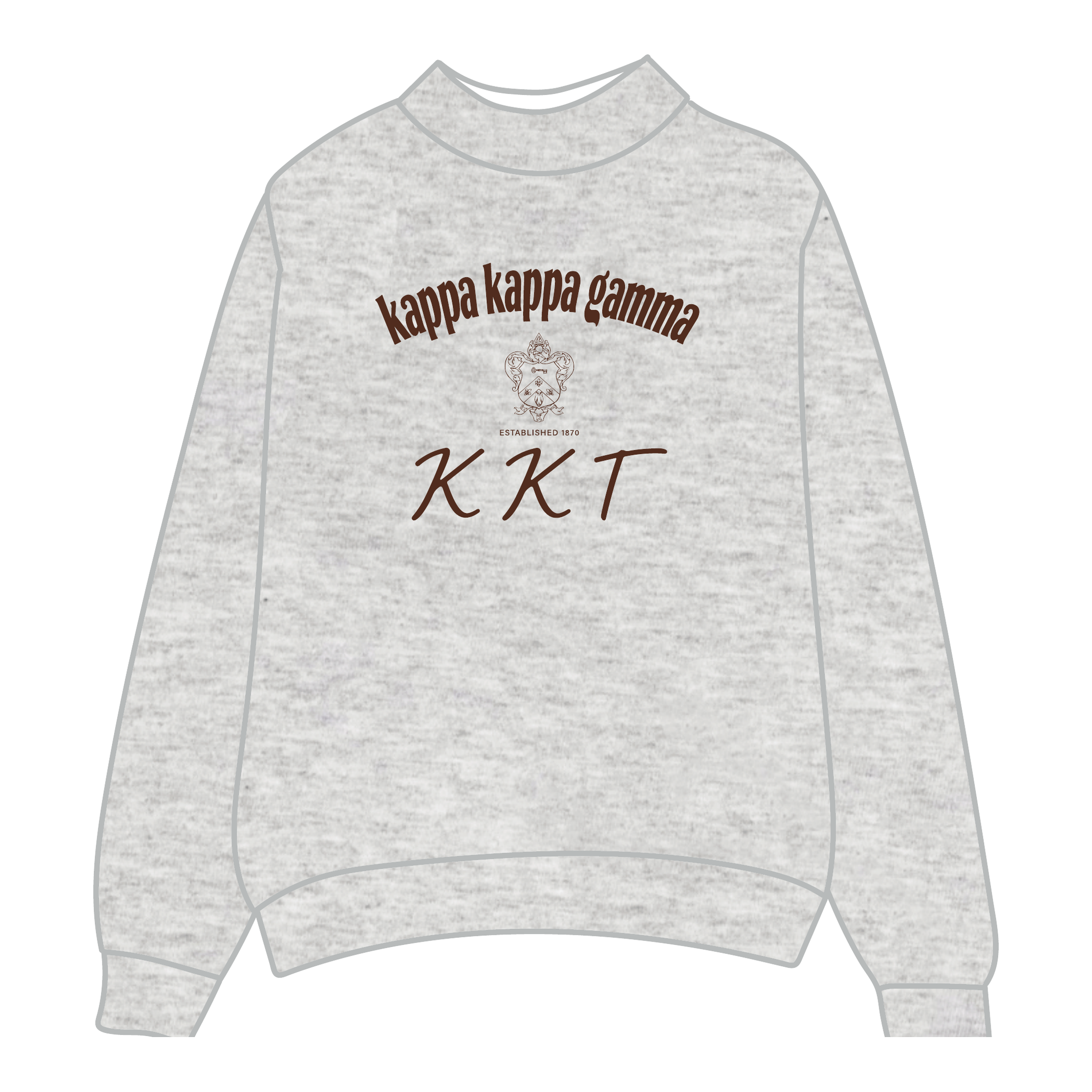Kappa Kappa Gamma Mockneck Sweatshirt — Heather Gray