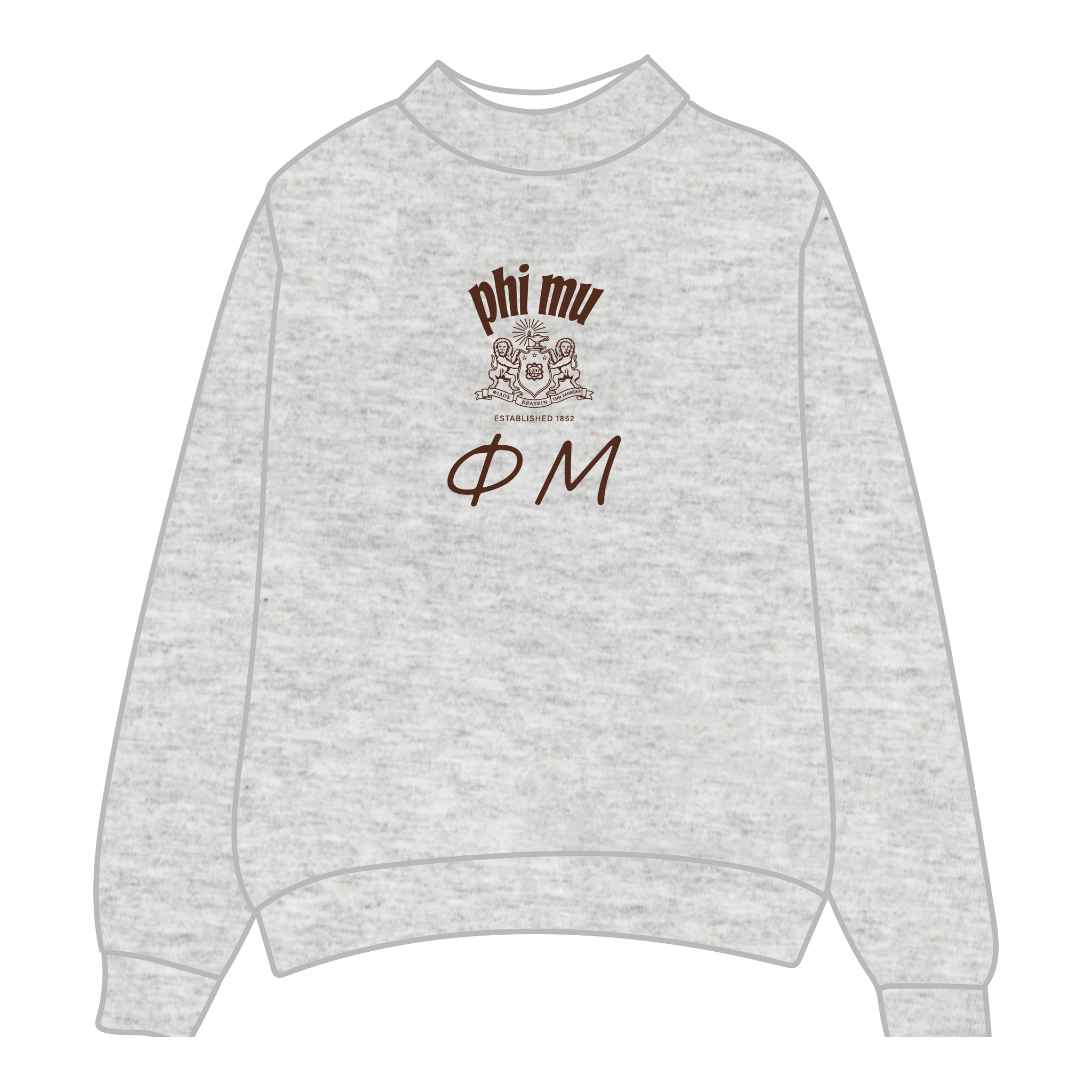 Phi Mu Mockneck Sweatshirt — Heather Gray