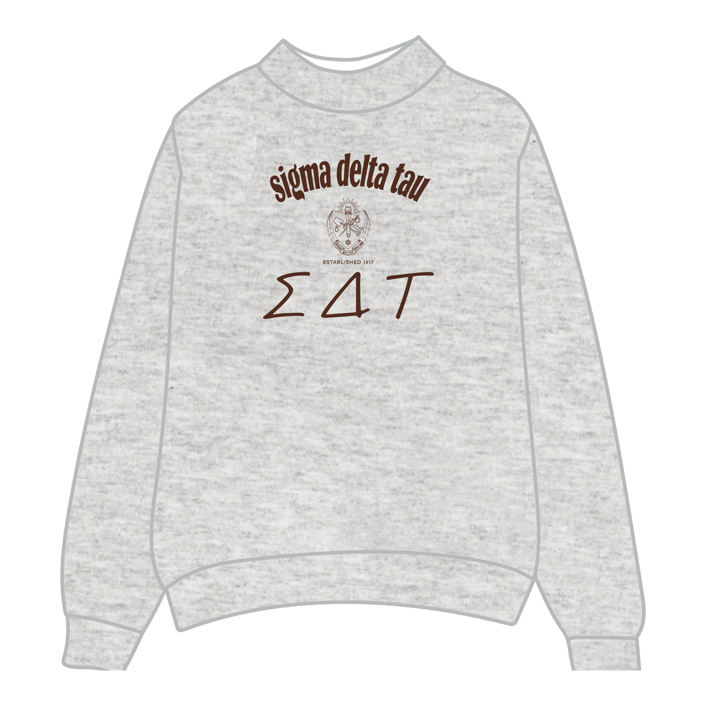 Sigma Delta Tau Mockneck Sweatshirt — Heather Gray