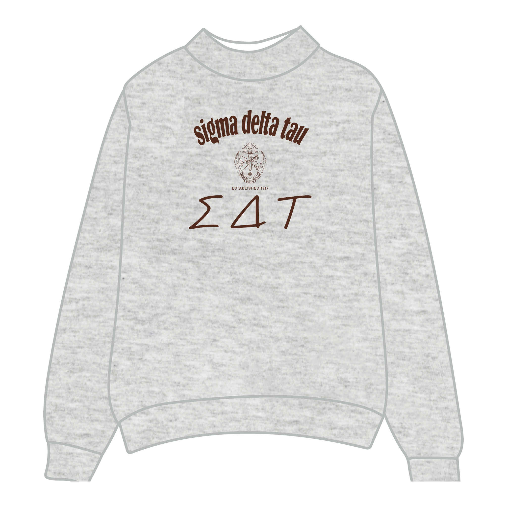 Sigma Delta Tau Mockneck Sweatshirt — Heather Gray