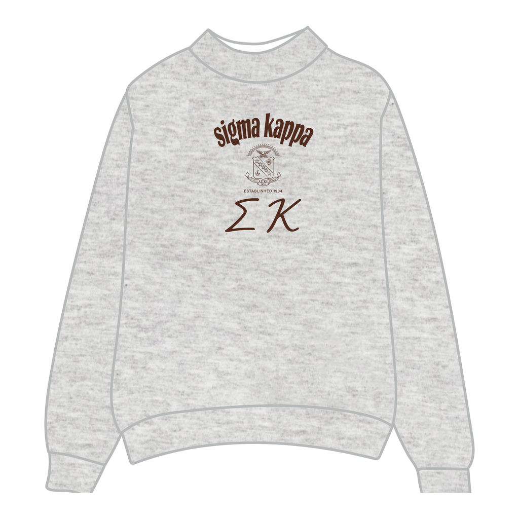 Sigma Kappa Mockneck Sweatshirt — Heather Gray