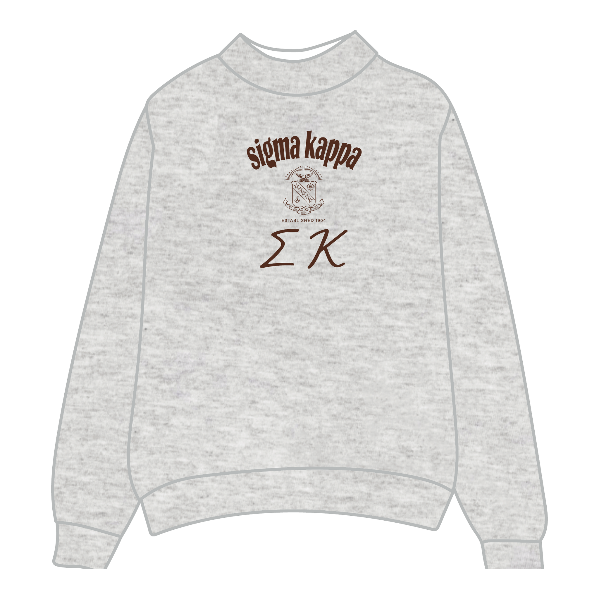 Sigma Kappa Mockneck Sweatshirt — Heather Gray