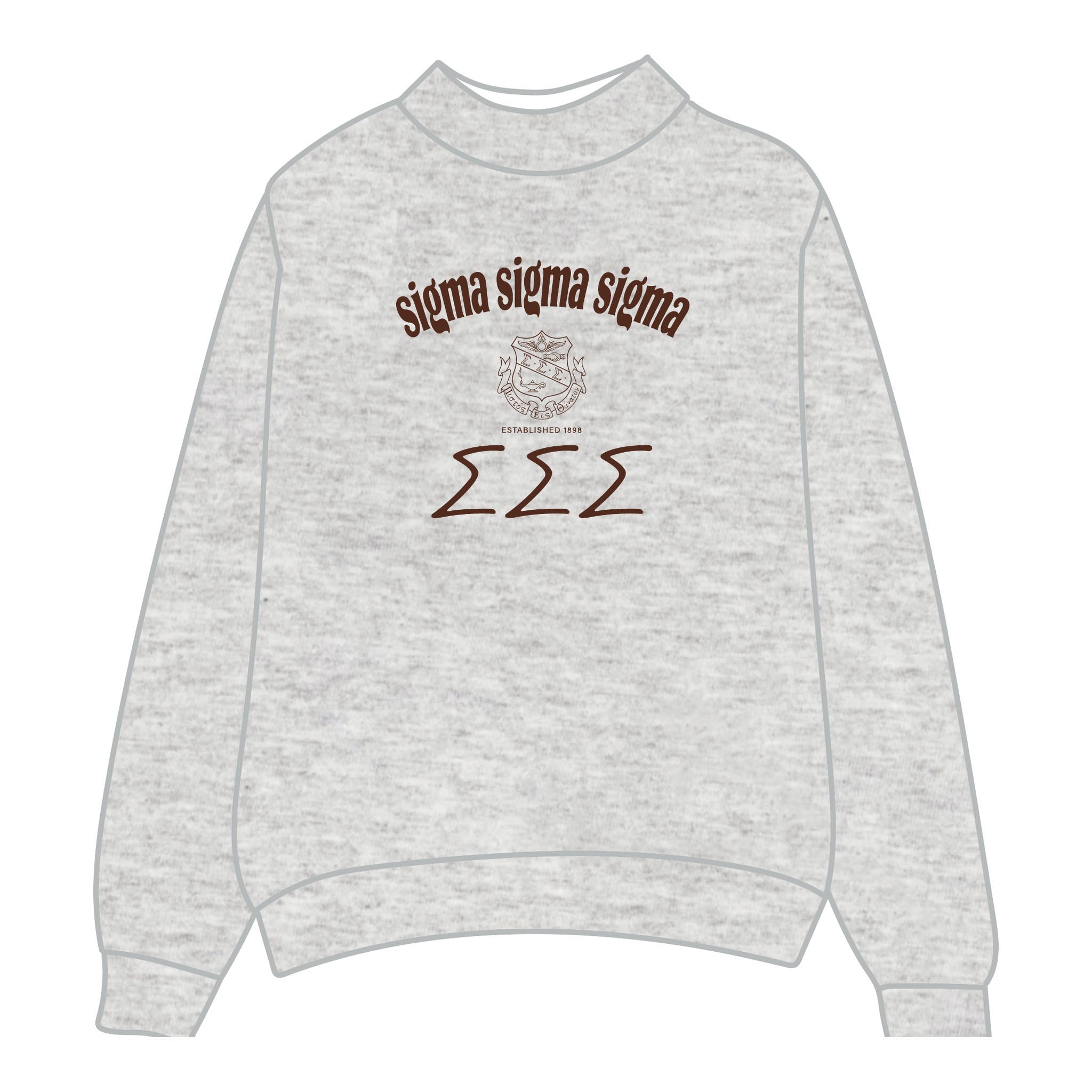 Sigma Sigma Sigma Mockneck Sweatshirt — Heather Gray