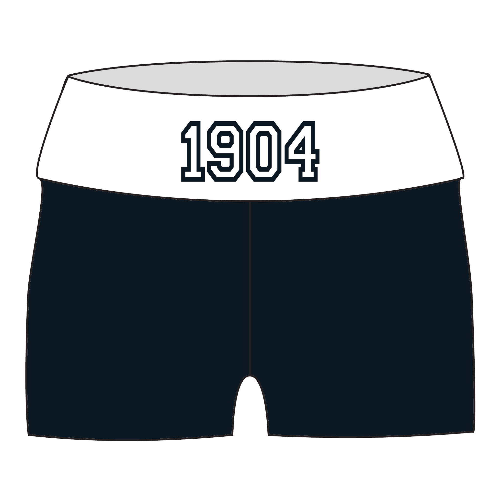 Alpha Gamma Delta Fold Over Shorts — Black & White