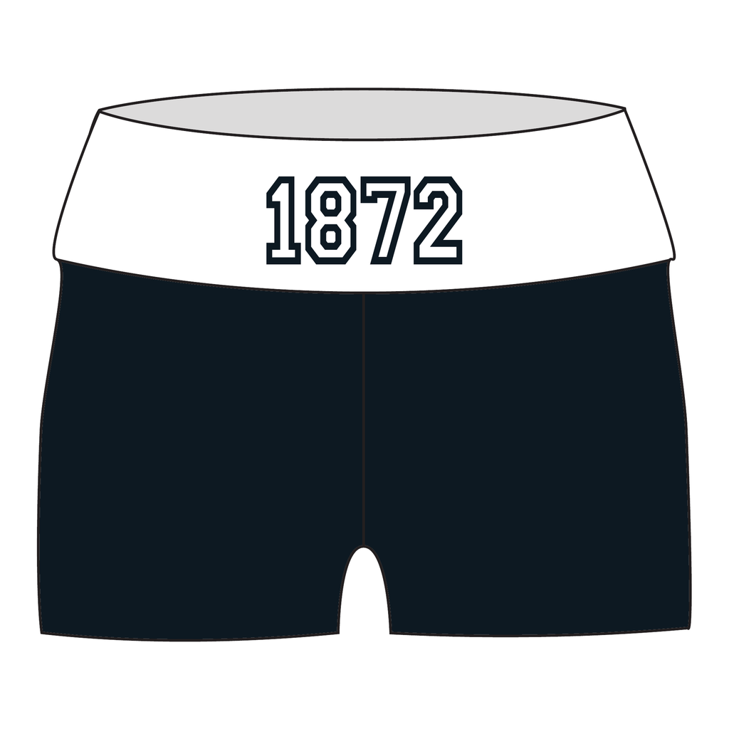 Alpha Phi Fold Over Shorts — Black & White