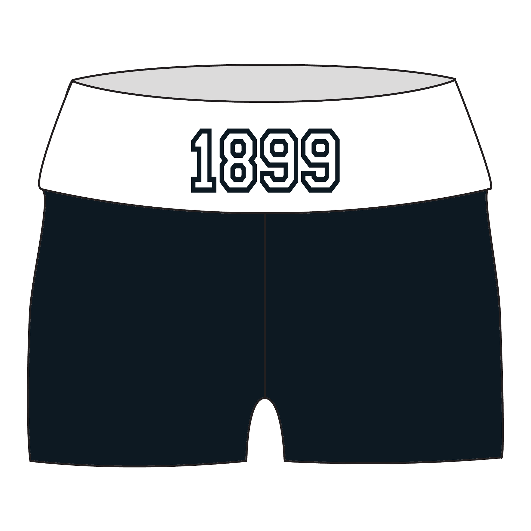 Alpha Sigma Tau Fold Over Shorts — Black & White