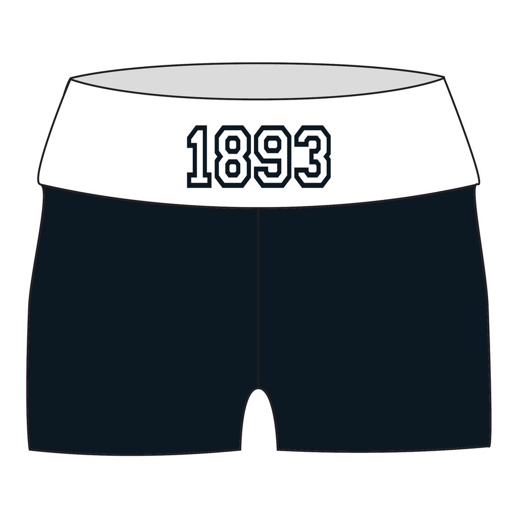 Alpha Xi Delta Fold Over Shorts — Black & White